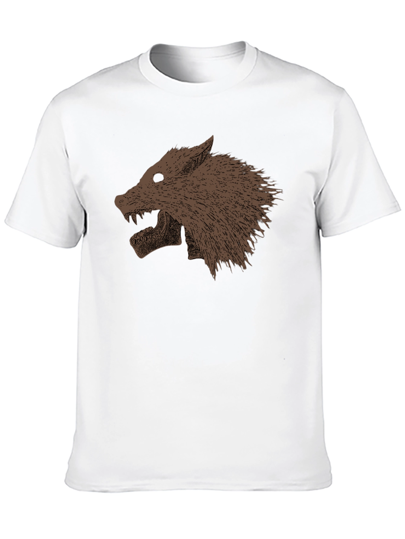 Black T-Shirt with Wolf Graphic