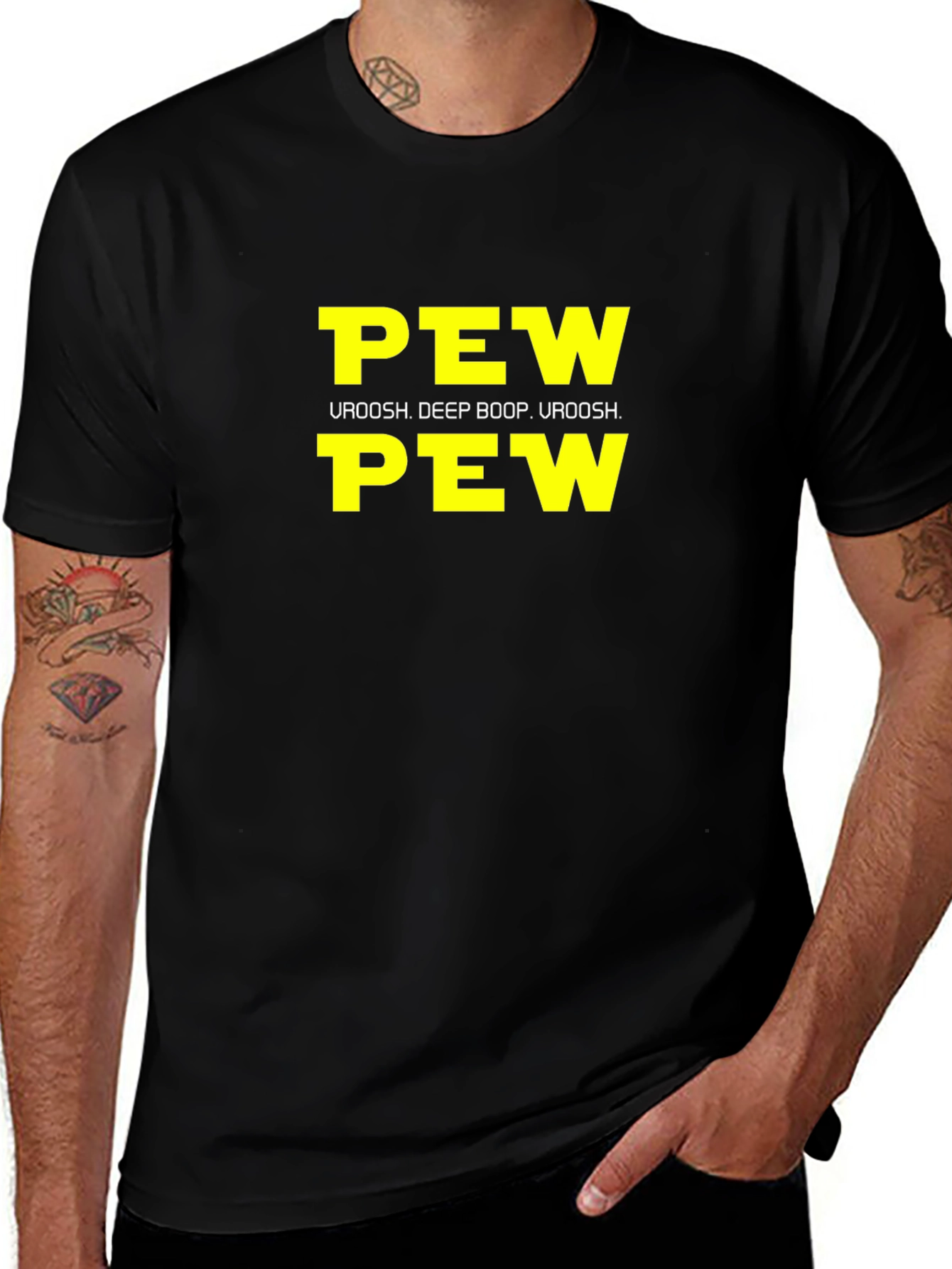 Pew Pew Uroosh Graphic T-Shirt - Black