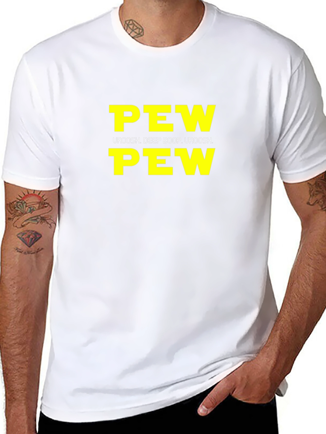 Pew Pew Uroosh Graphic T-Shirt - Black