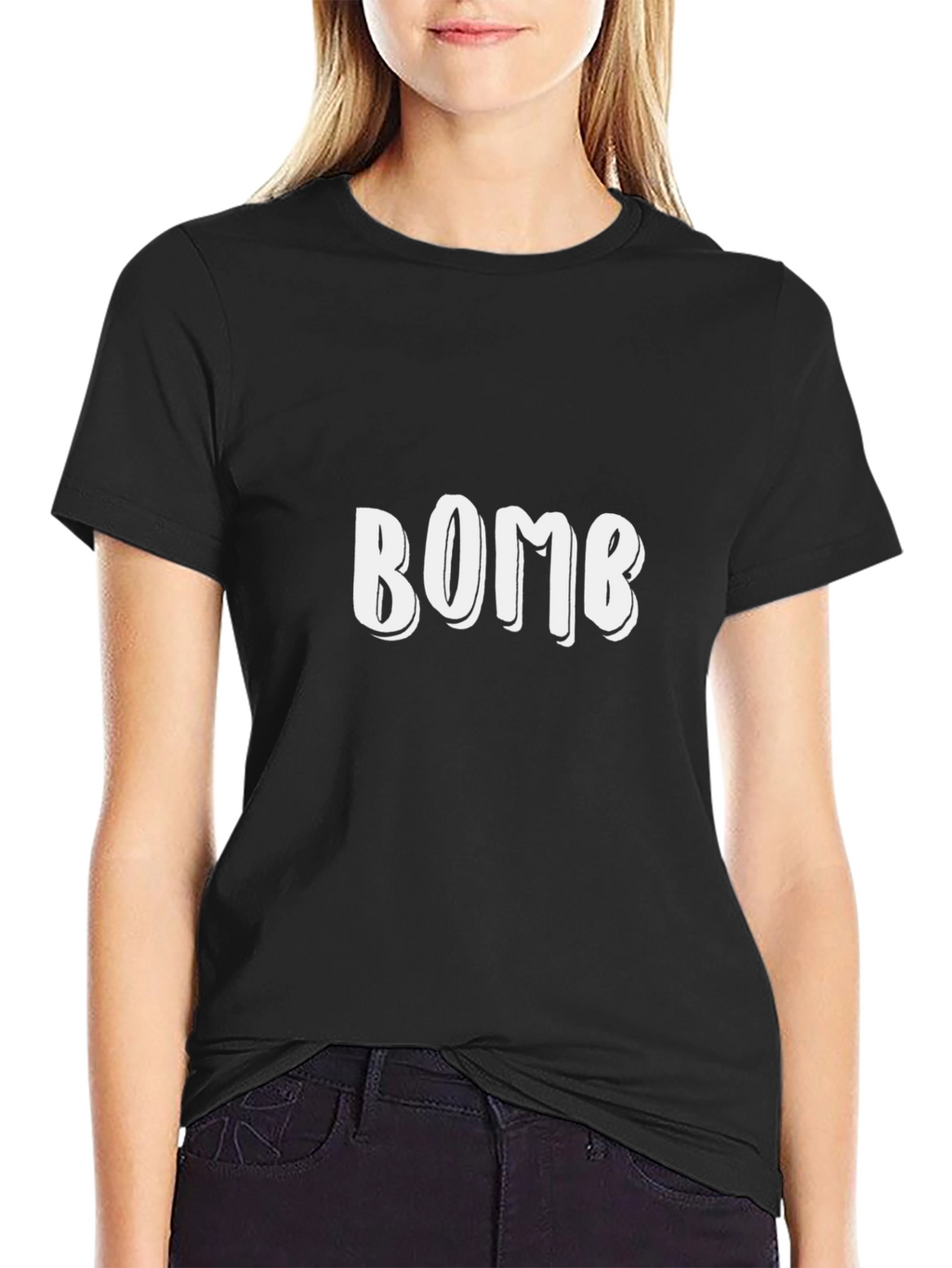 BOMB Graphic Print Black T-Shirt