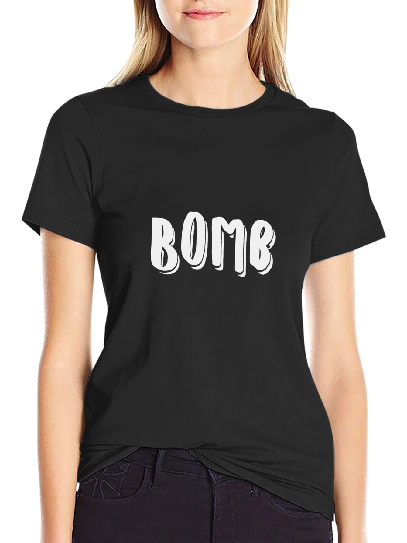 BOMB Graphic Print Black T-Shirt