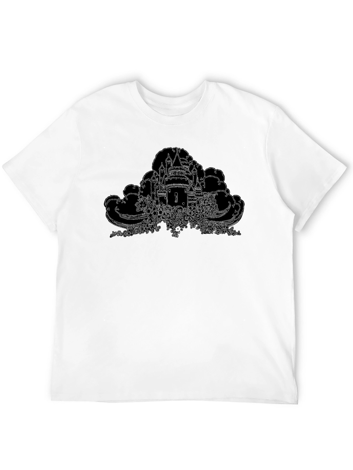 Castle Print Black Graphic Tee