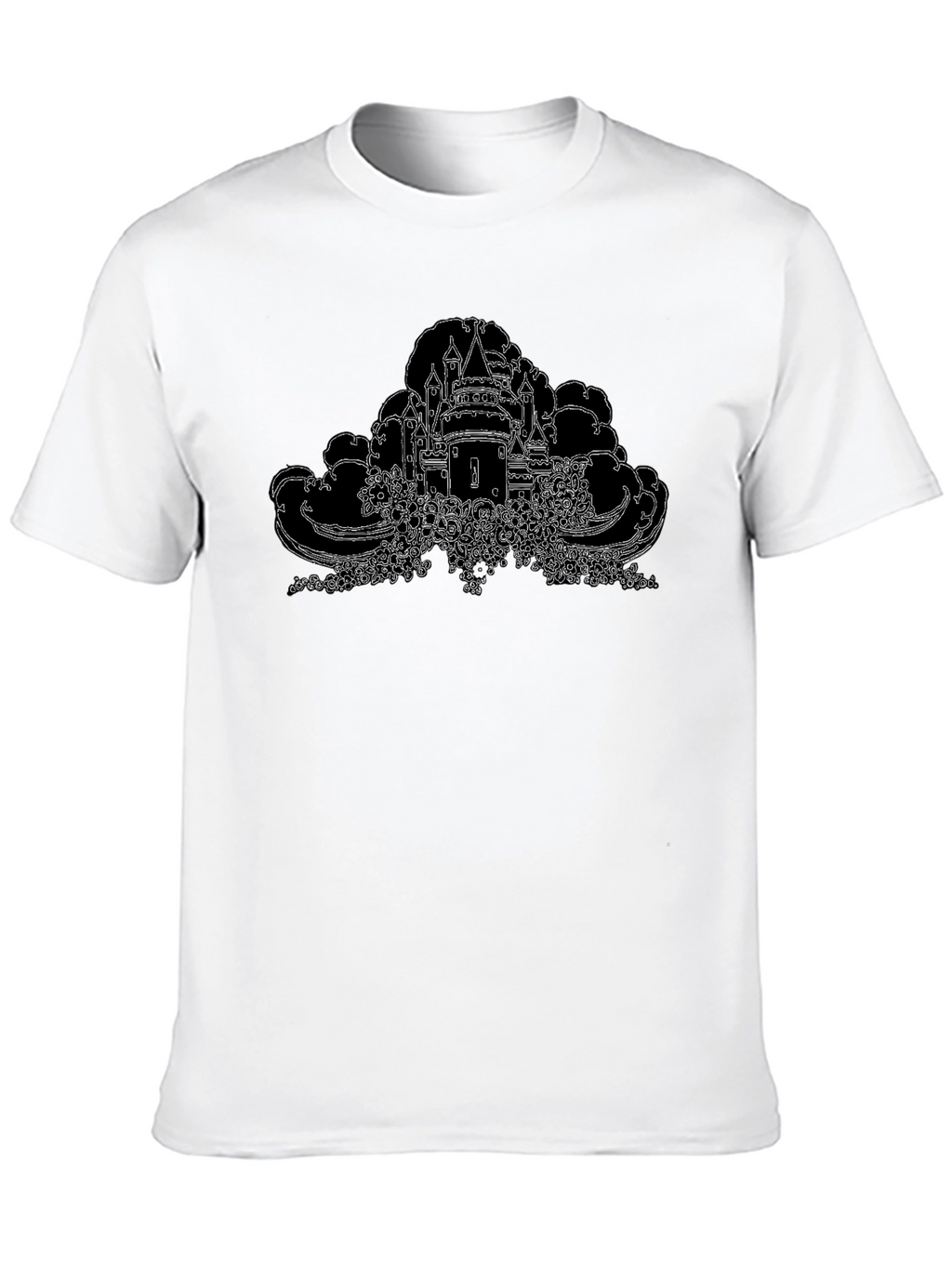 Castle Print Black Graphic Tee