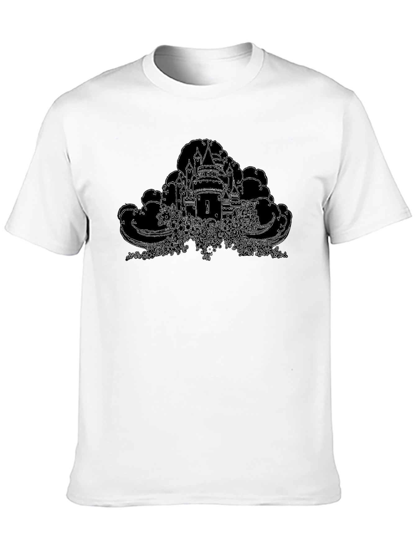 Castle Print Black Graphic Tee