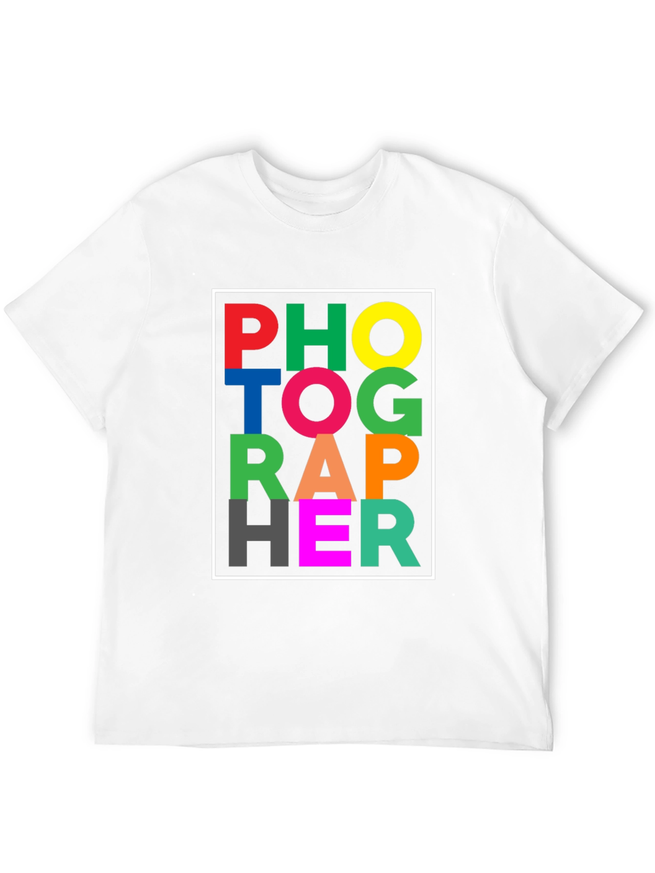 Colorful Photographer Graphic Black T-Shirt