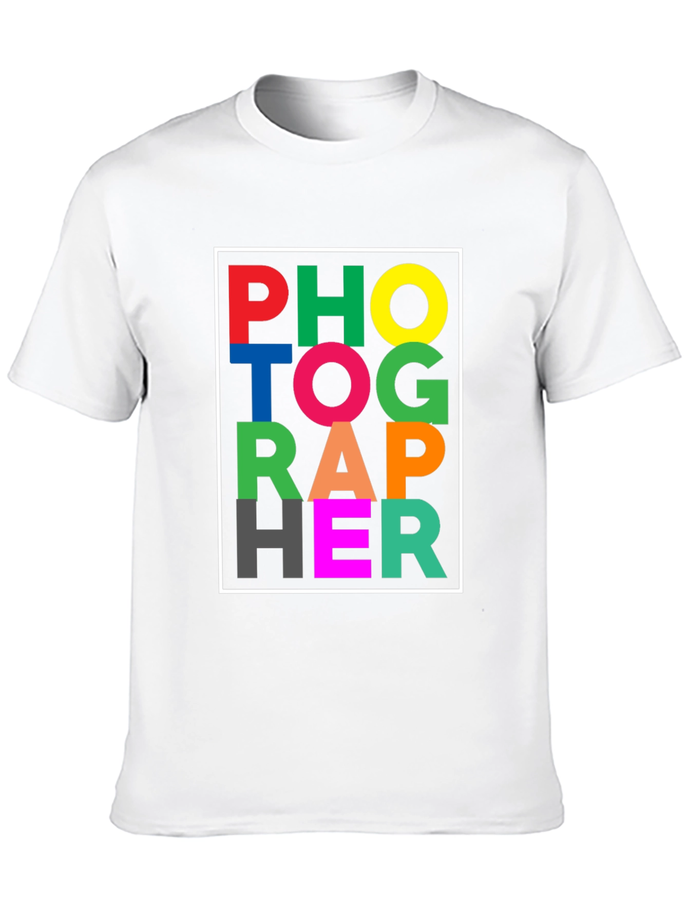 Colorful Photographer Graphic Black T-Shirt