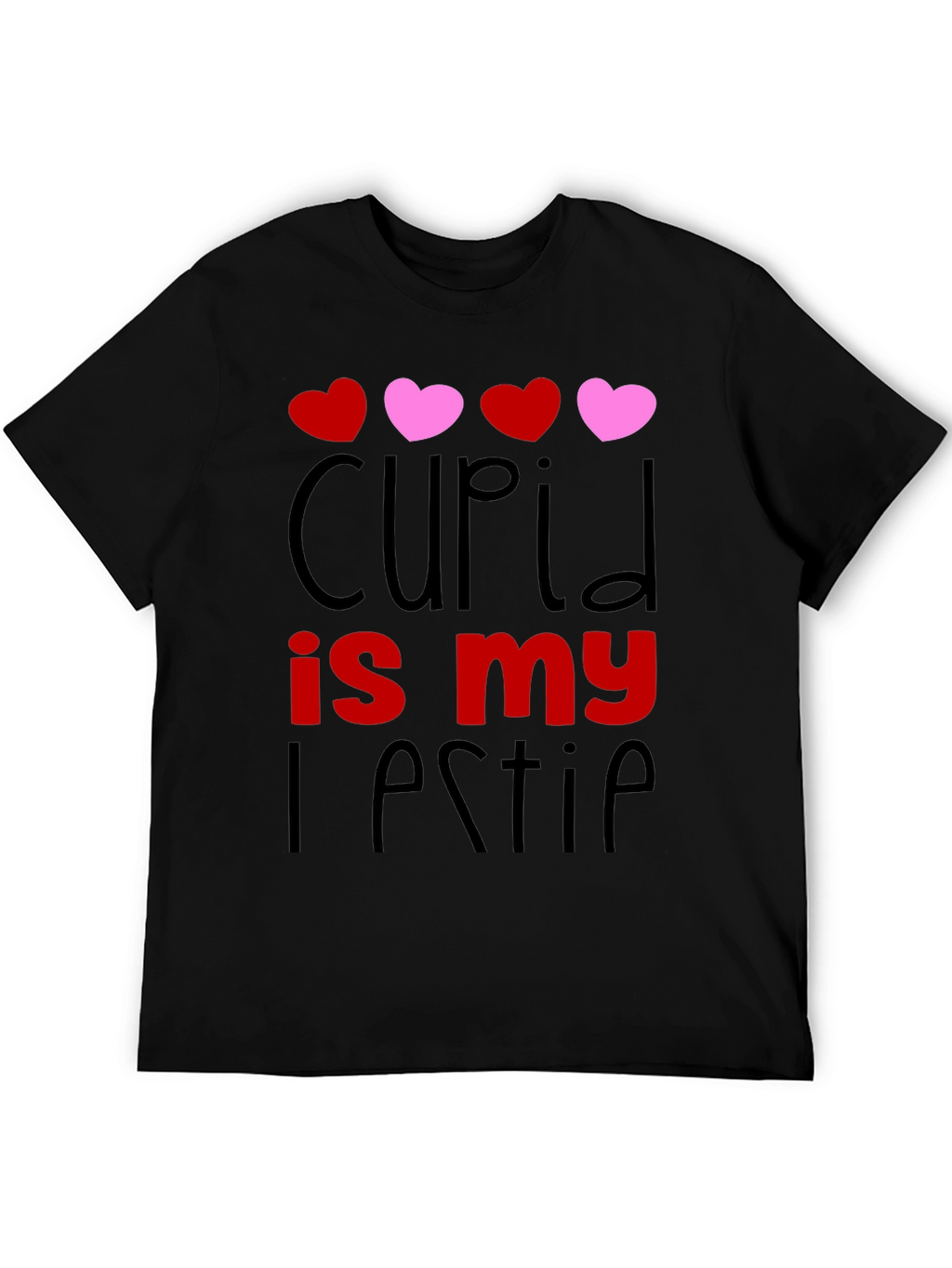 Cupid is my Bestie Black Graphic Tee