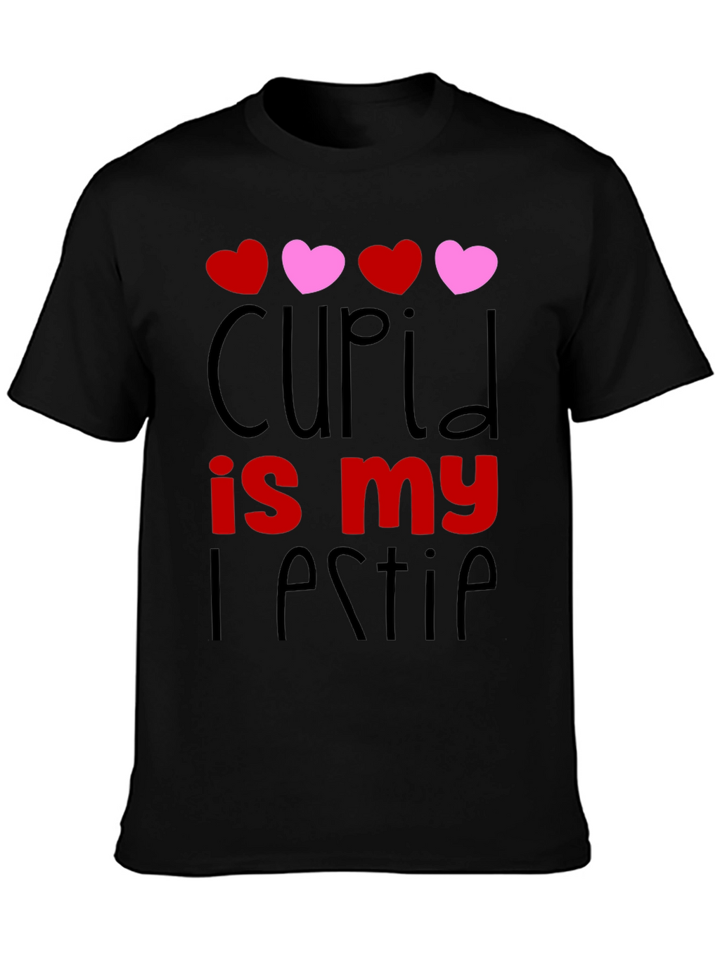 Cupid is my Bestie Black Graphic Tee