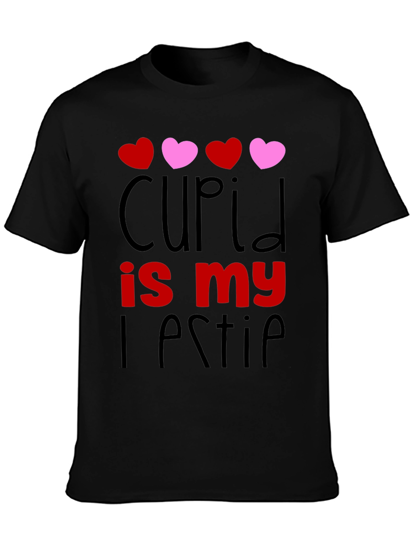 Cupid is my Bestie Black Graphic Tee