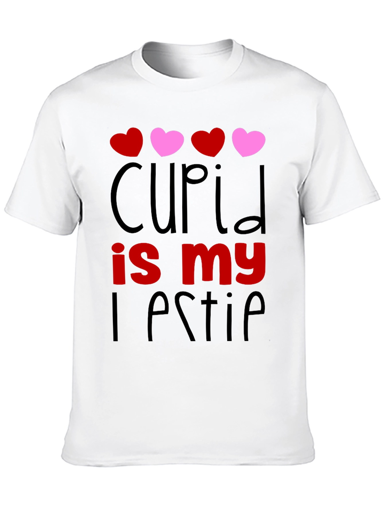 Cupid is my Bestie Black Graphic Tee