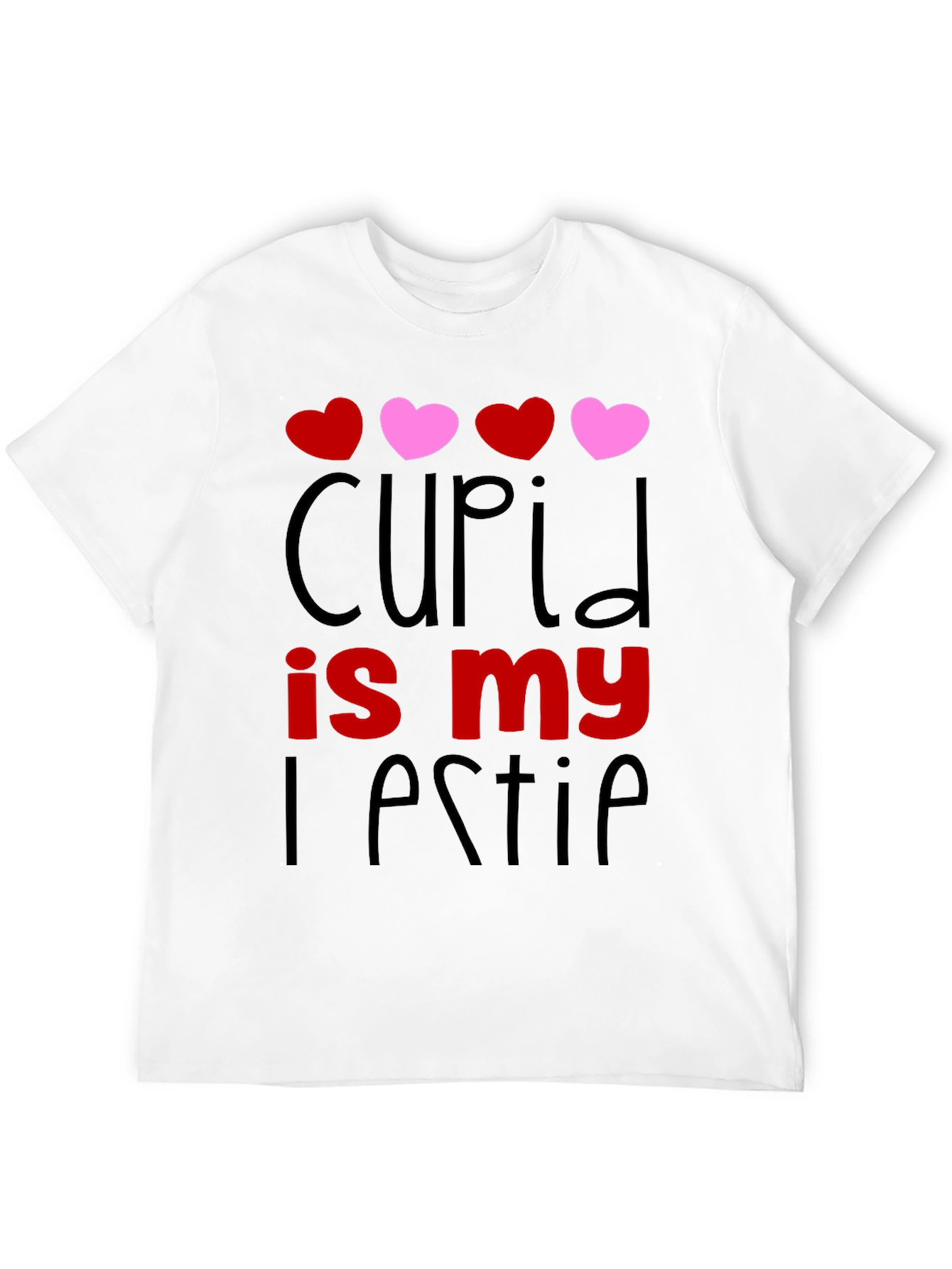 Cupid is my Bestie Black Graphic Tee