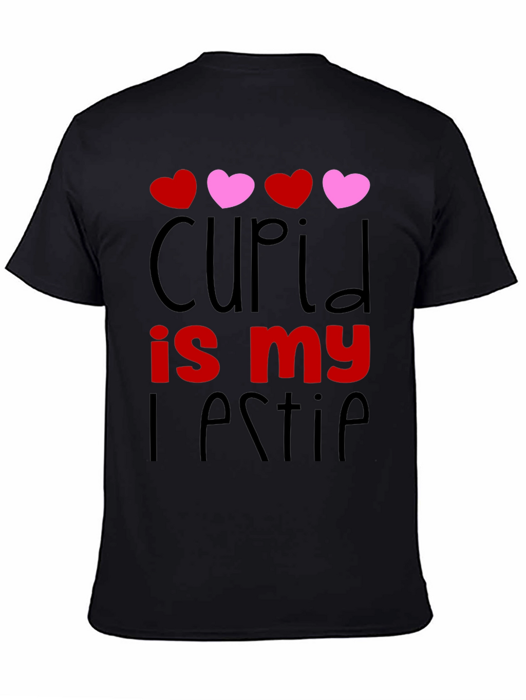 Cupid is my Bestie Black Graphic Tee