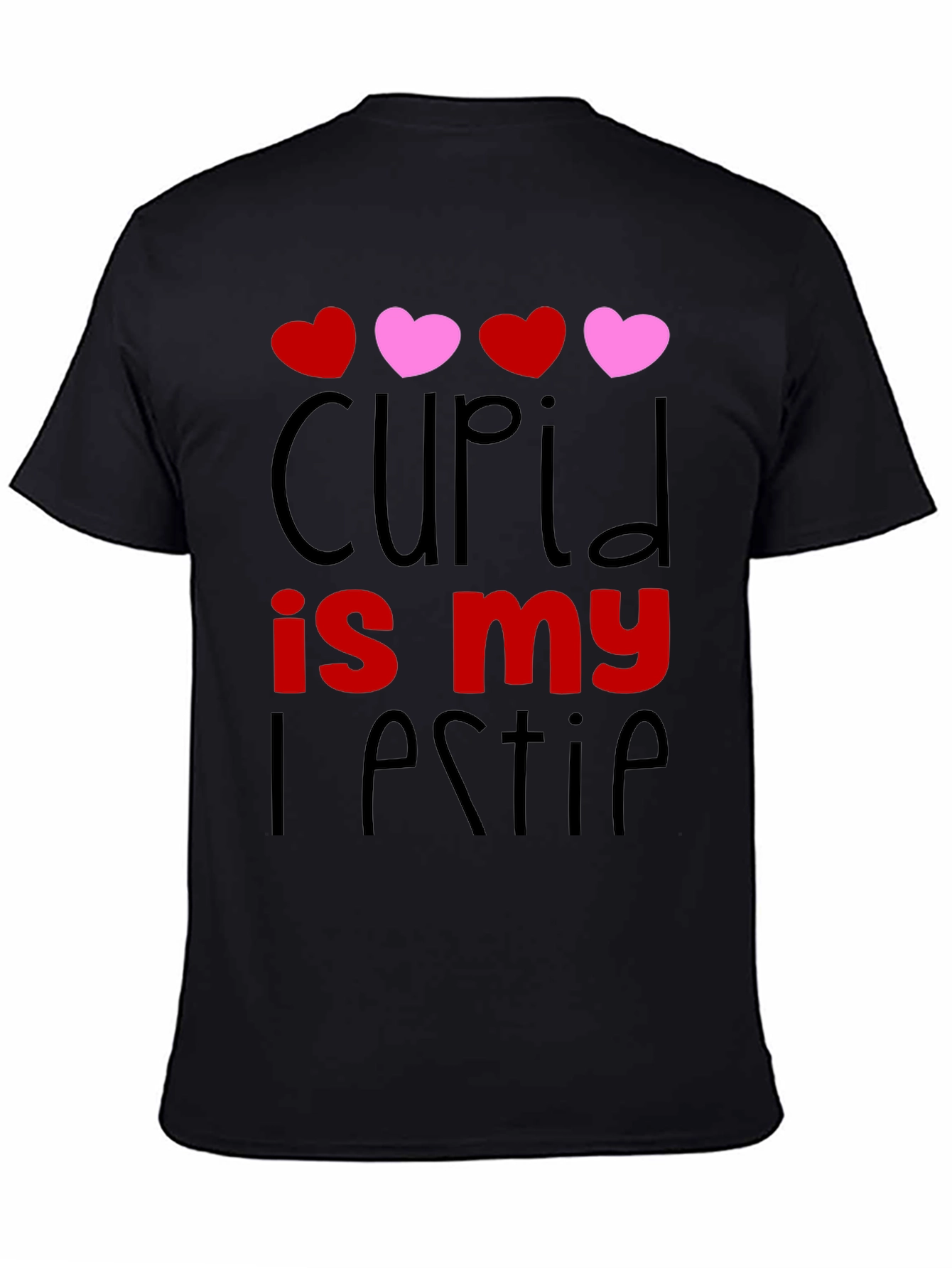 Cupid is my Bestie Black Graphic Tee
