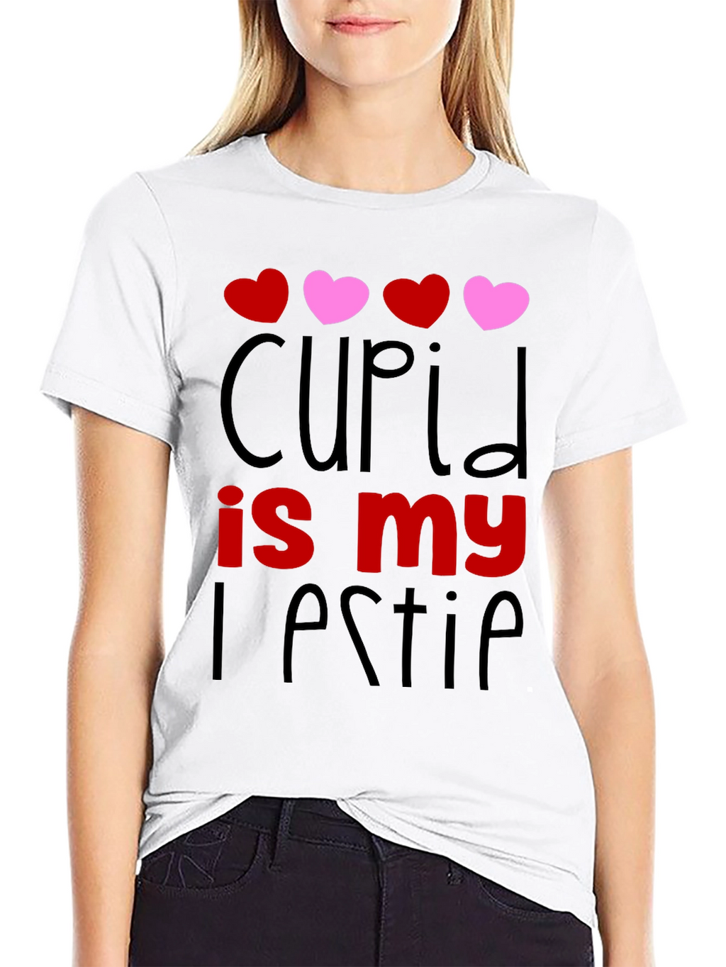Cupid is my Bestie Black Graphic Tee
