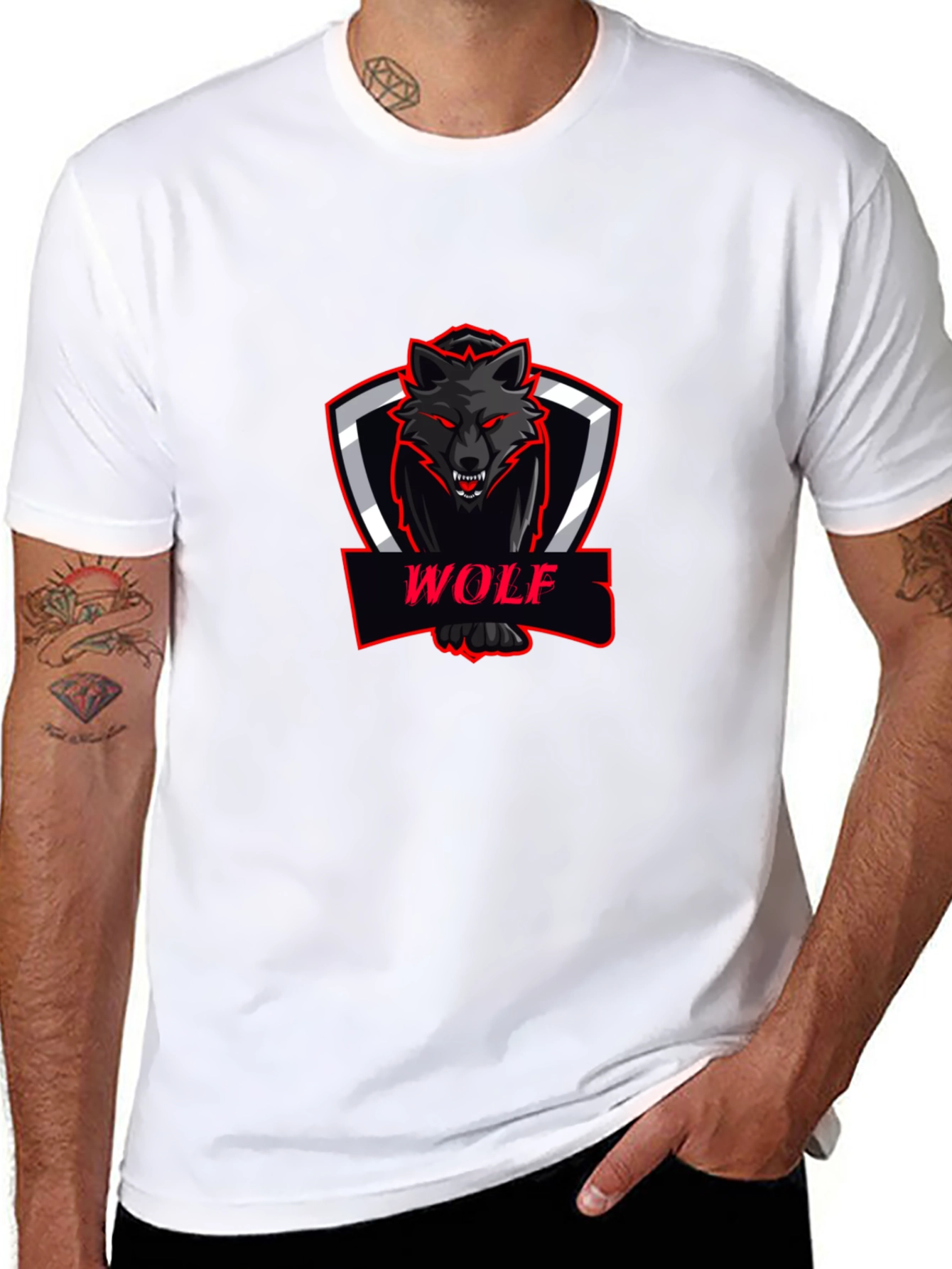 Black Wolf Graphic Tee - Modern Fit