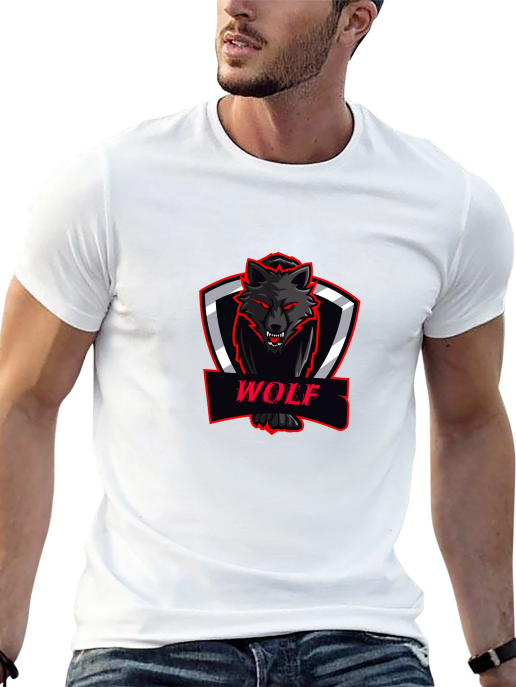 Black Wolf Graphic Tee - Modern Fit