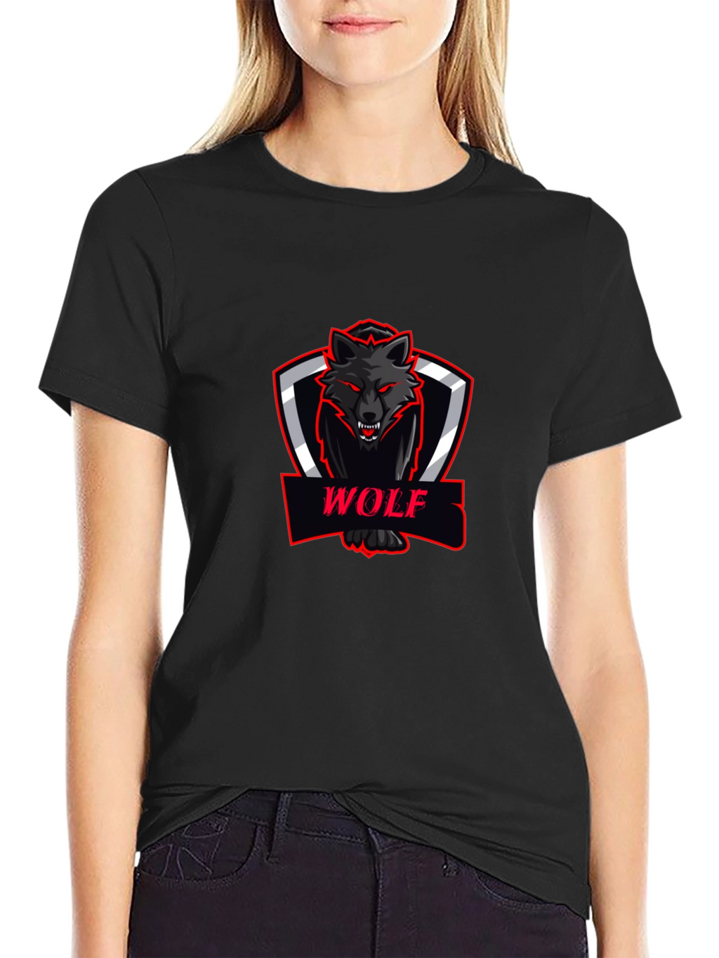 Black Wolf Graphic Tee - Modern Fit