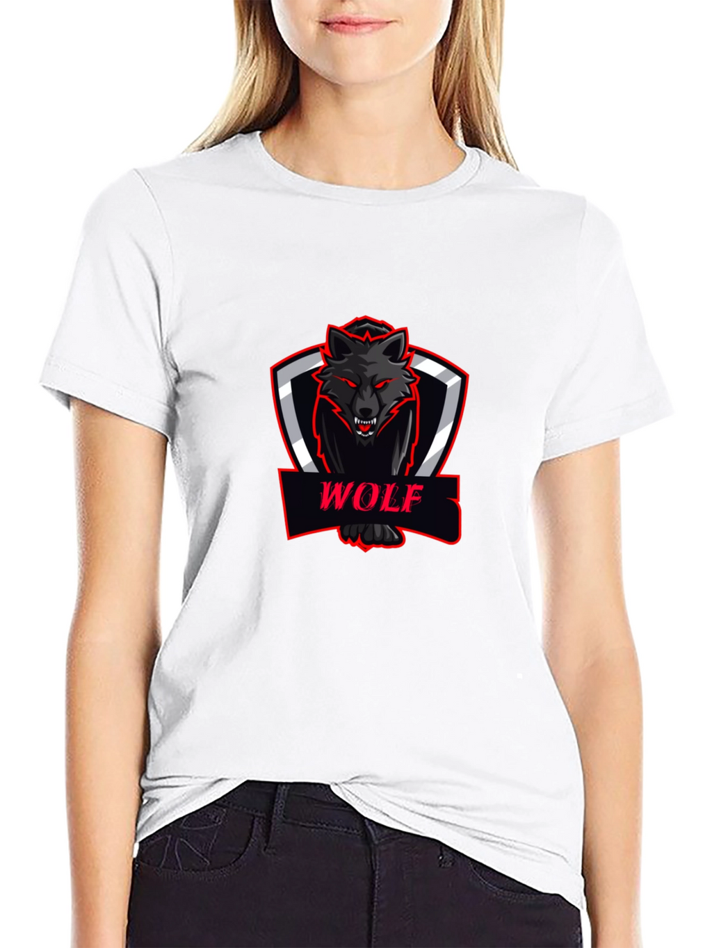 Black Wolf Graphic Tee - Modern Fit