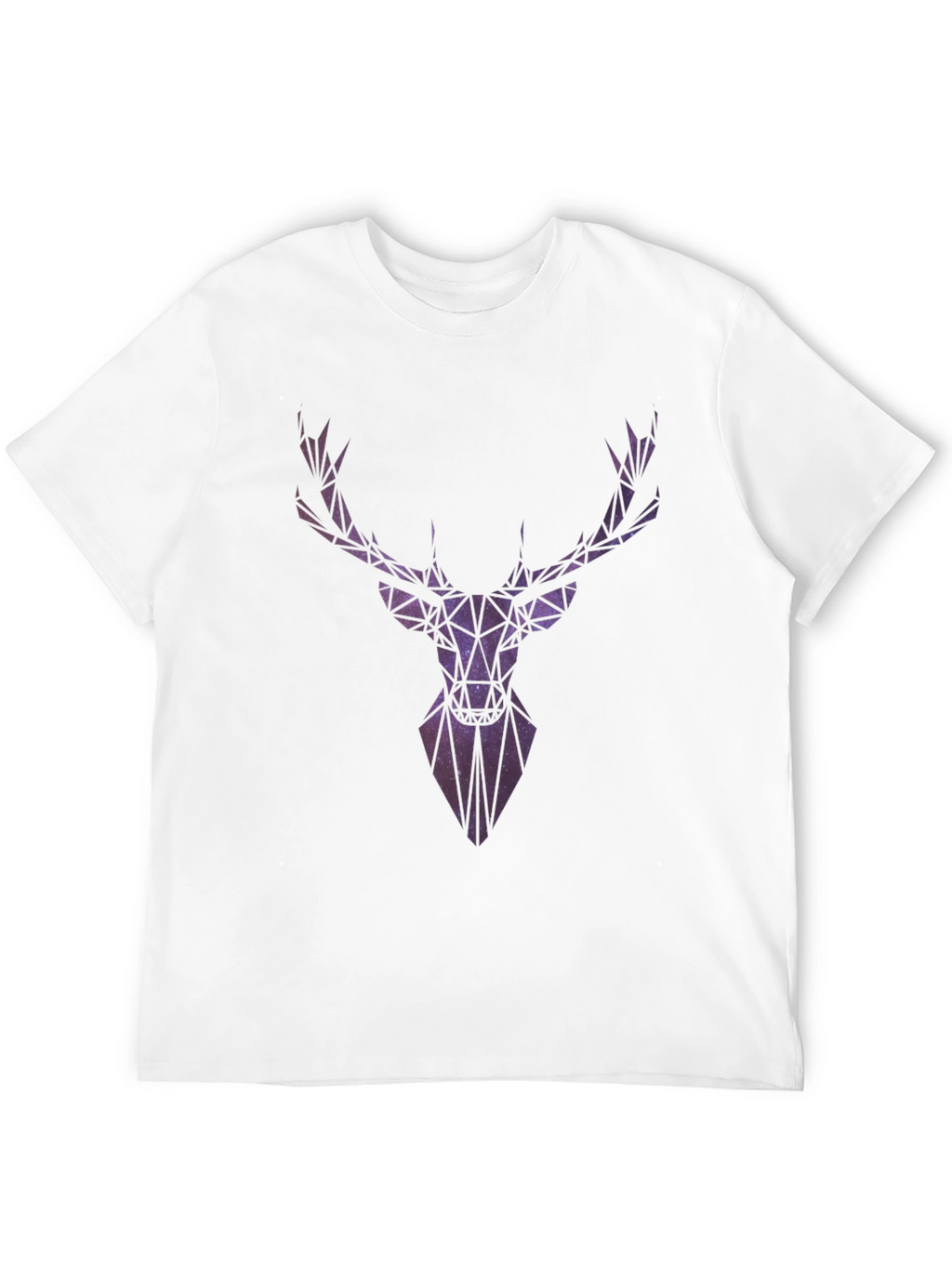 Geometric Galaxy Deer Head Graphic T-Shirt