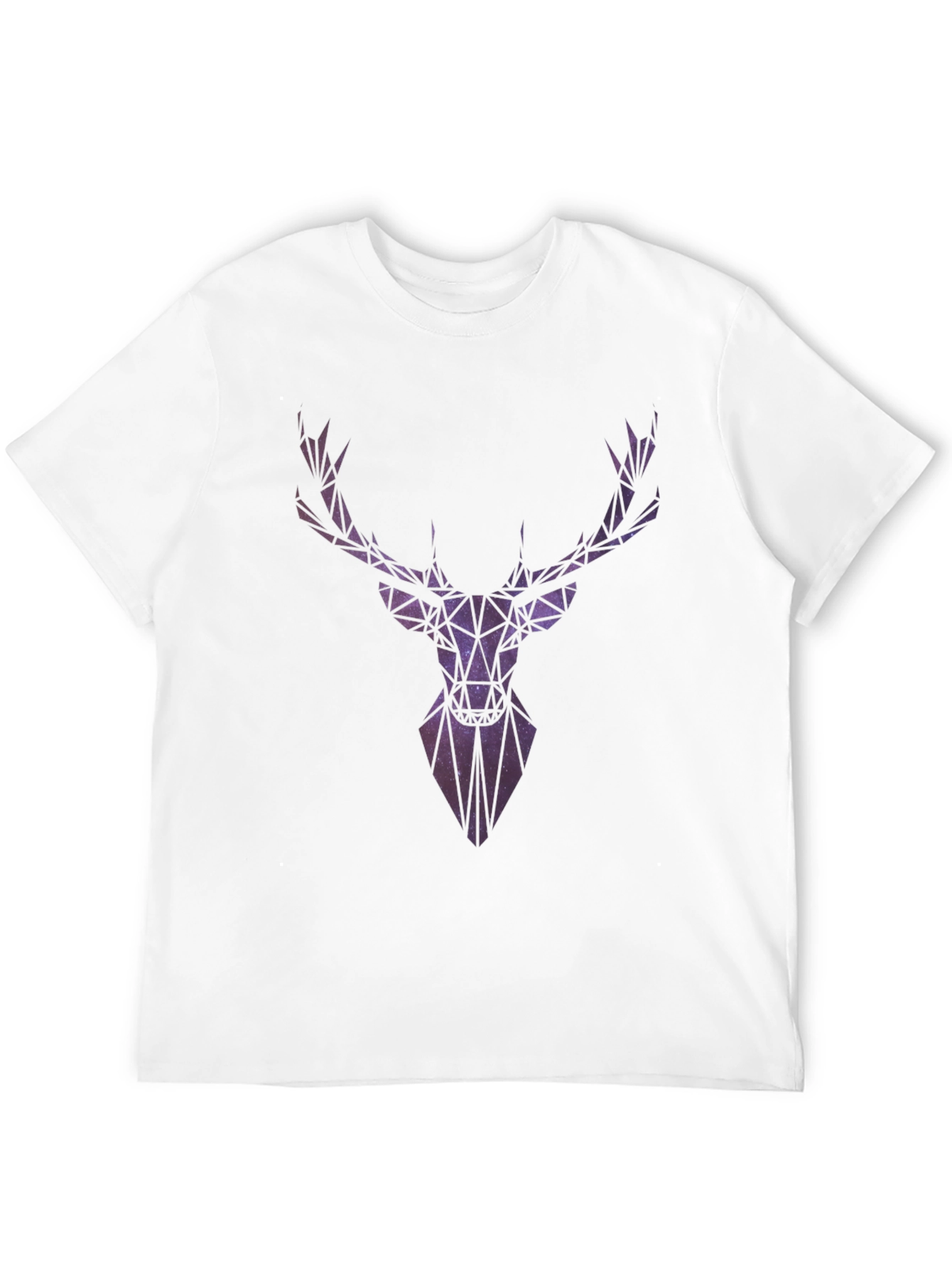 Geometric Galaxy Deer Head Graphic T-Shirt