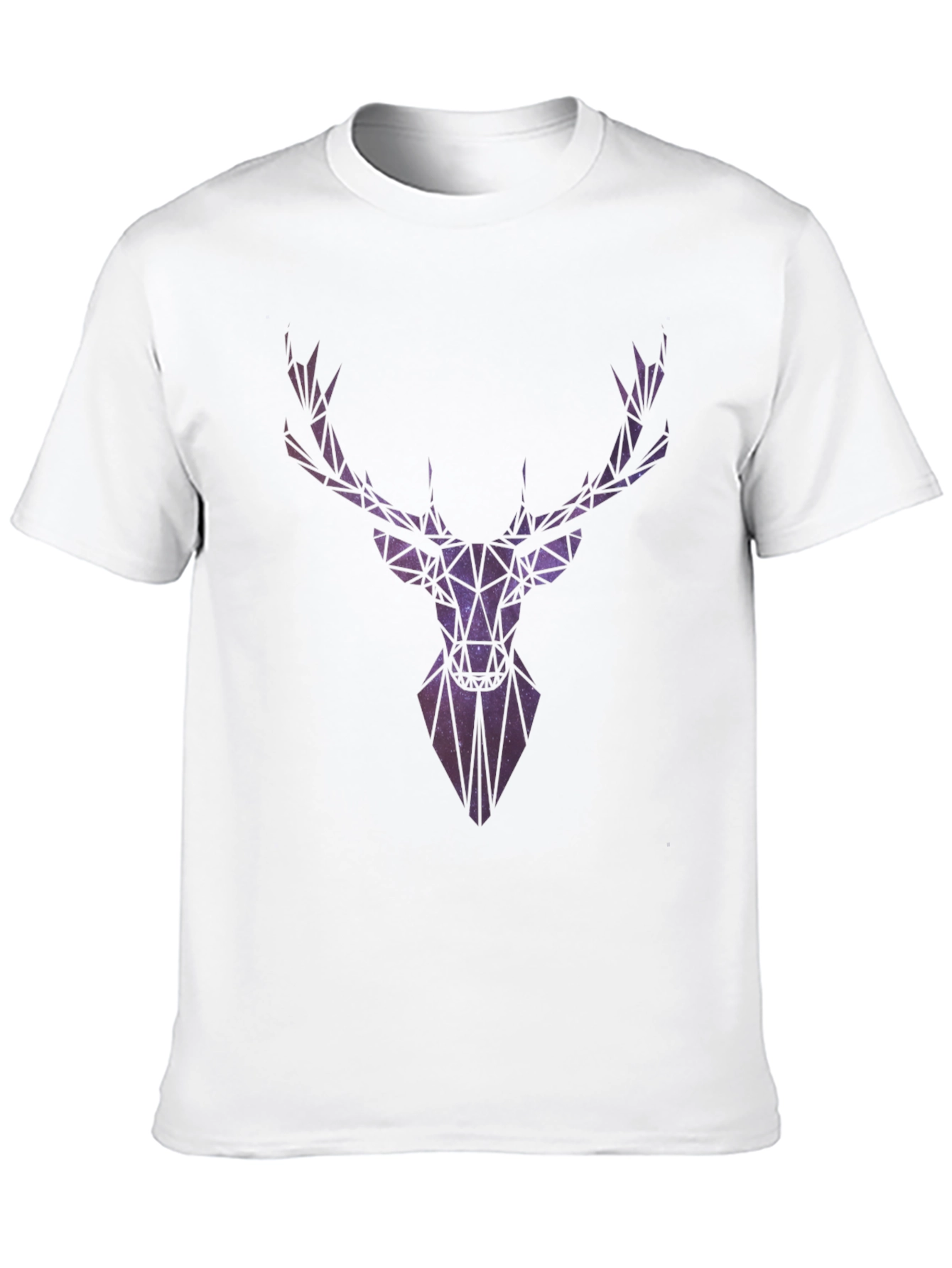 Geometric Galaxy Deer Head Graphic T-Shirt