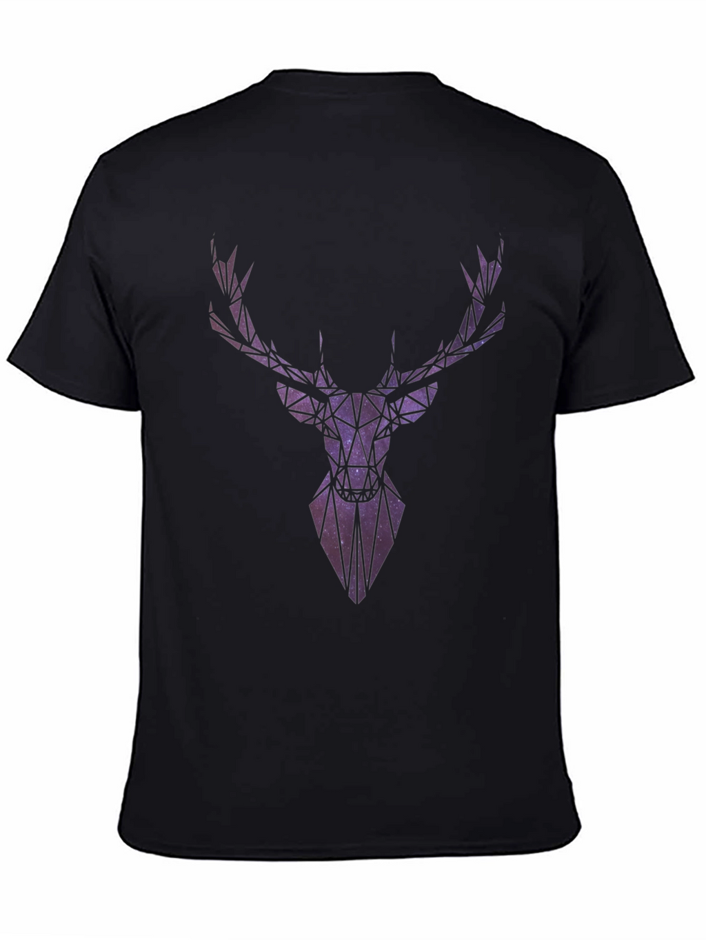 Geometric Galaxy Deer Head Graphic T-Shirt