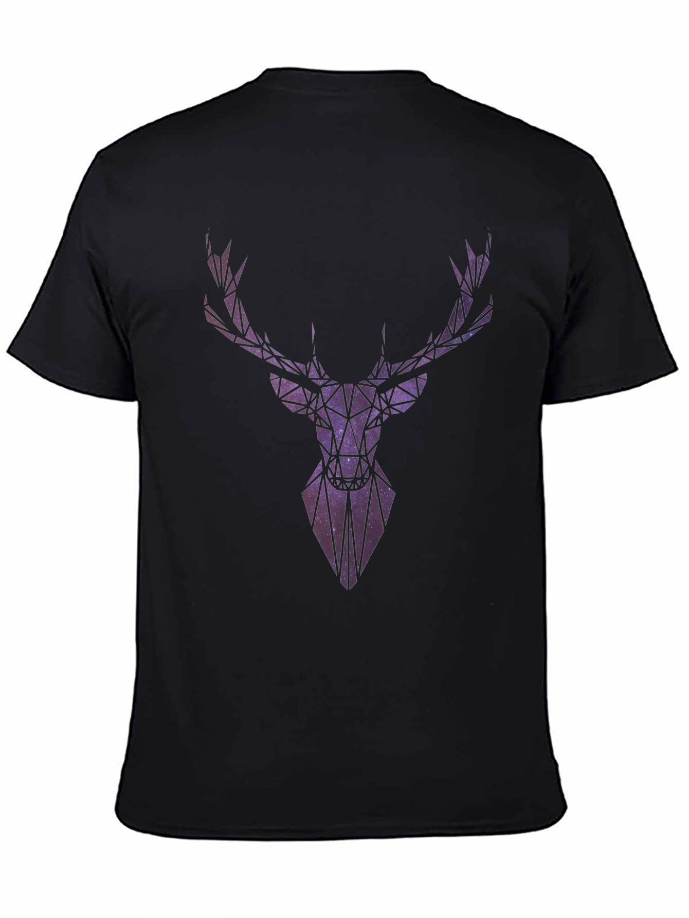 Geometric Galaxy Deer Head Graphic T-Shirt