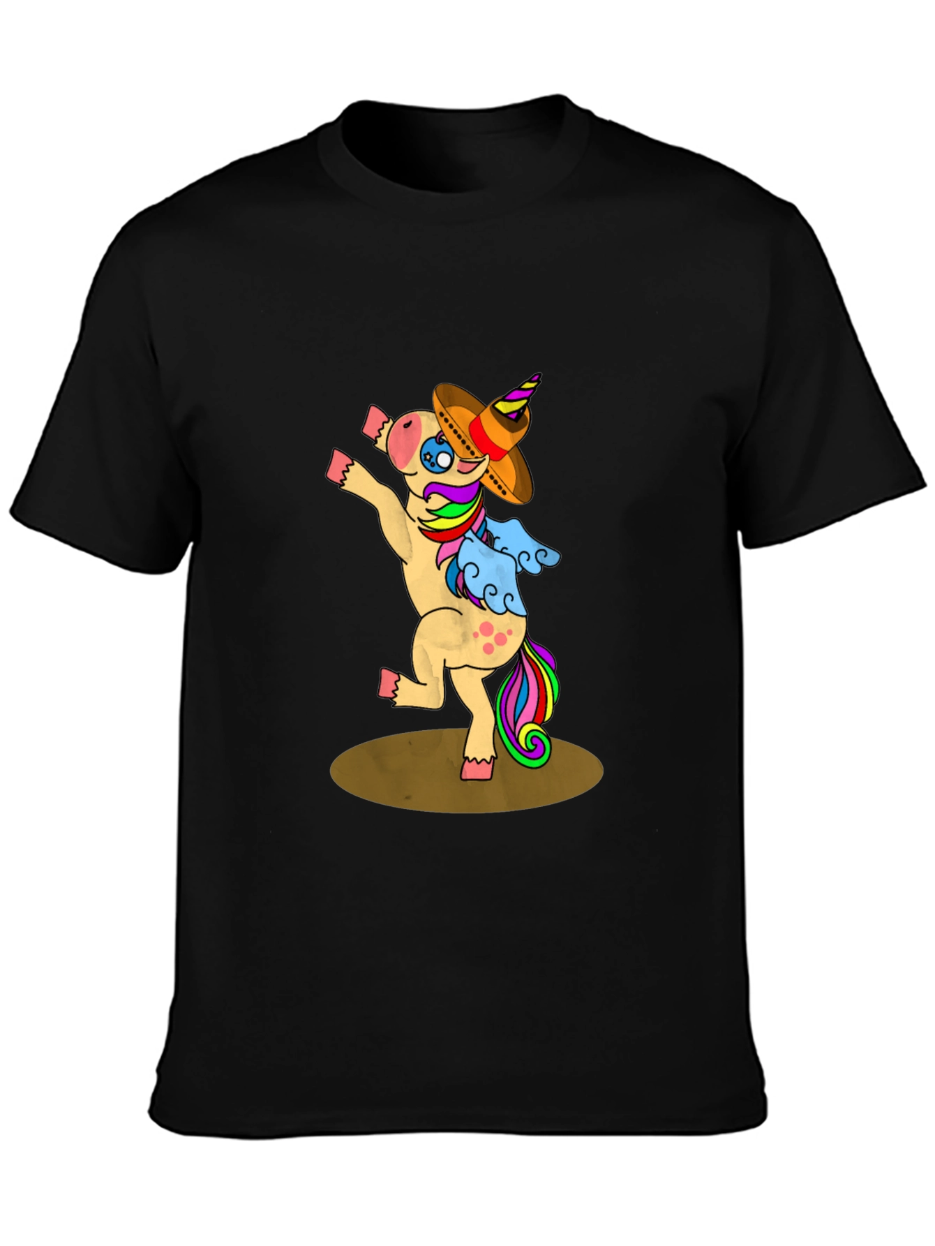Dancing Unicorn Sombrero Graphic T-Shirt