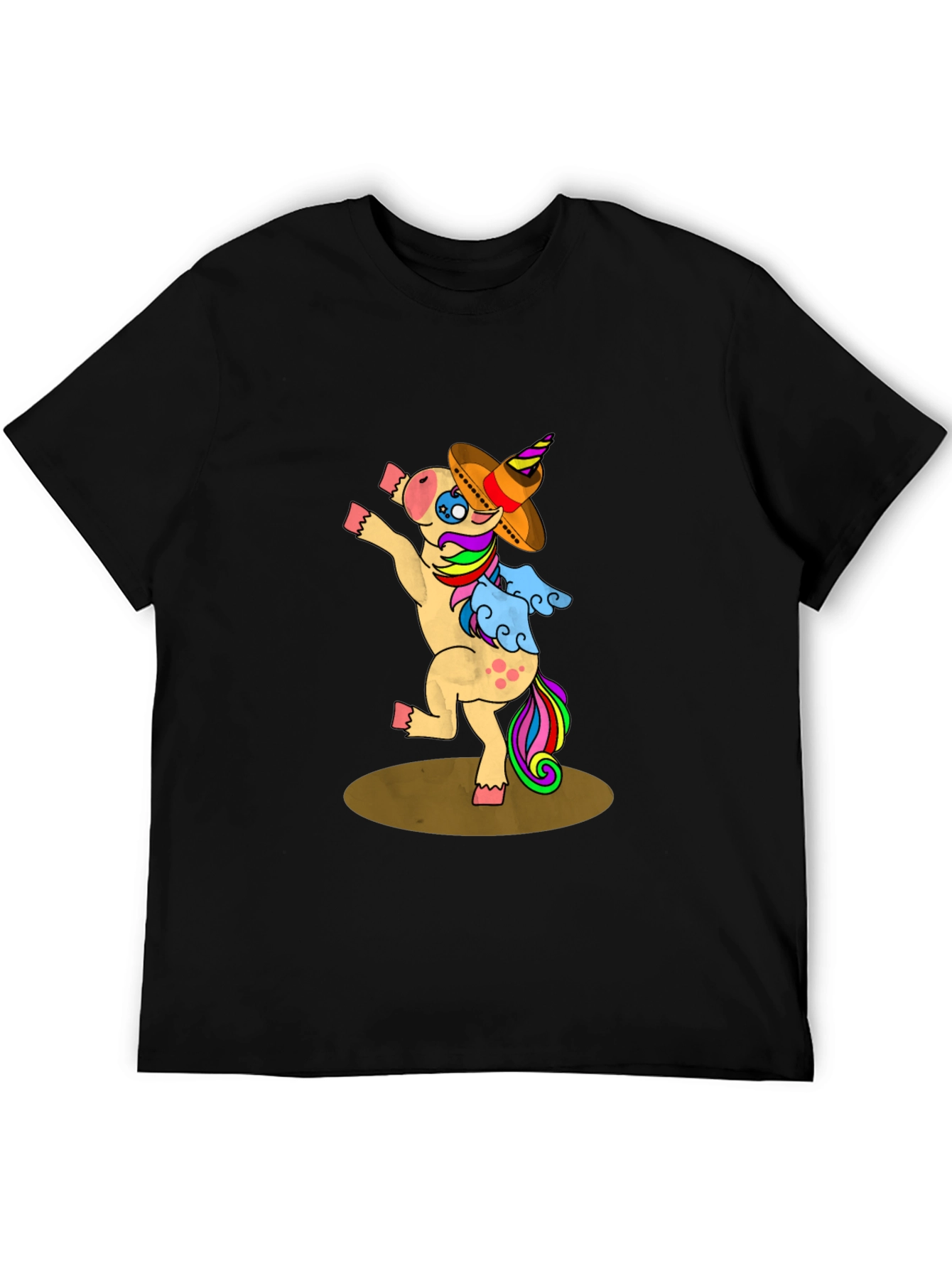 Dancing Unicorn Sombrero Graphic T-Shirt