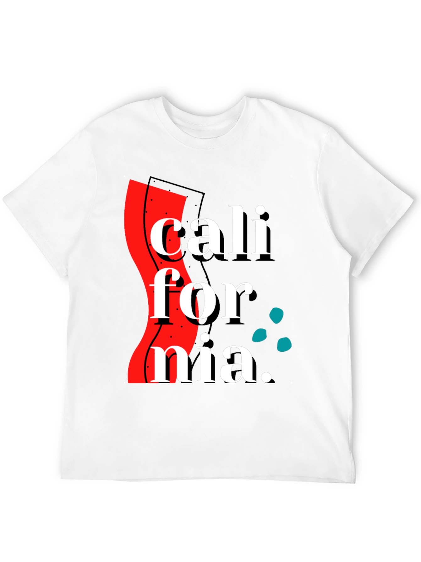 California Graphic Print Black T-Shirt