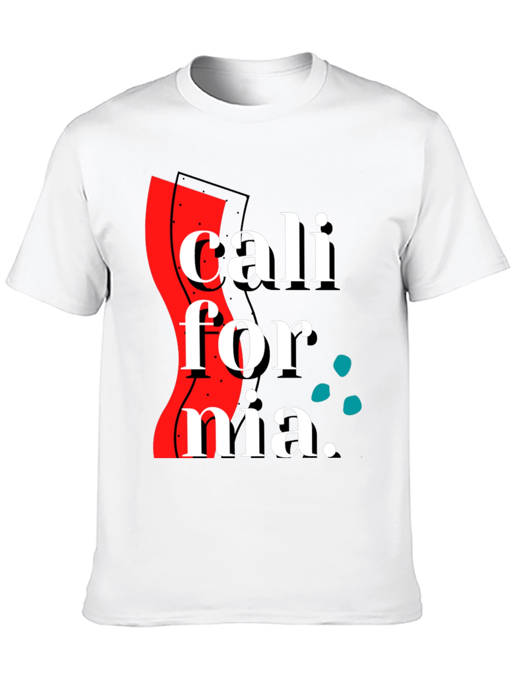 California Graphic Print Black T-Shirt