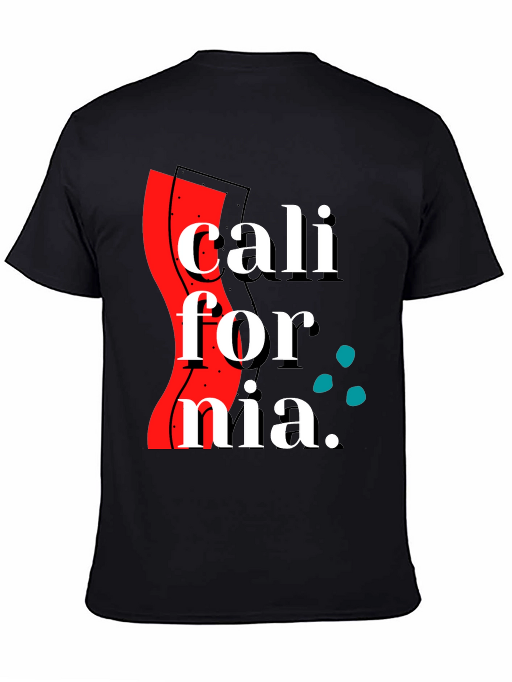California Graphic Print Black T-Shirt
