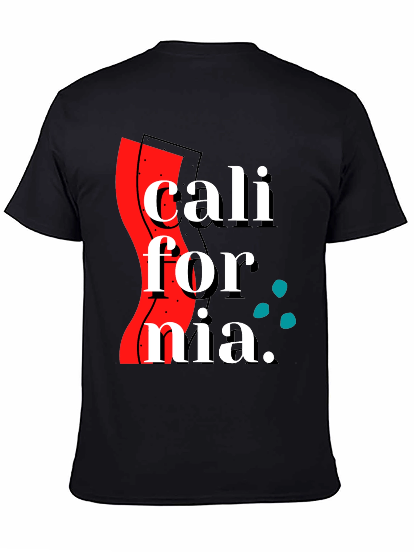 California Graphic Print Black T-Shirt