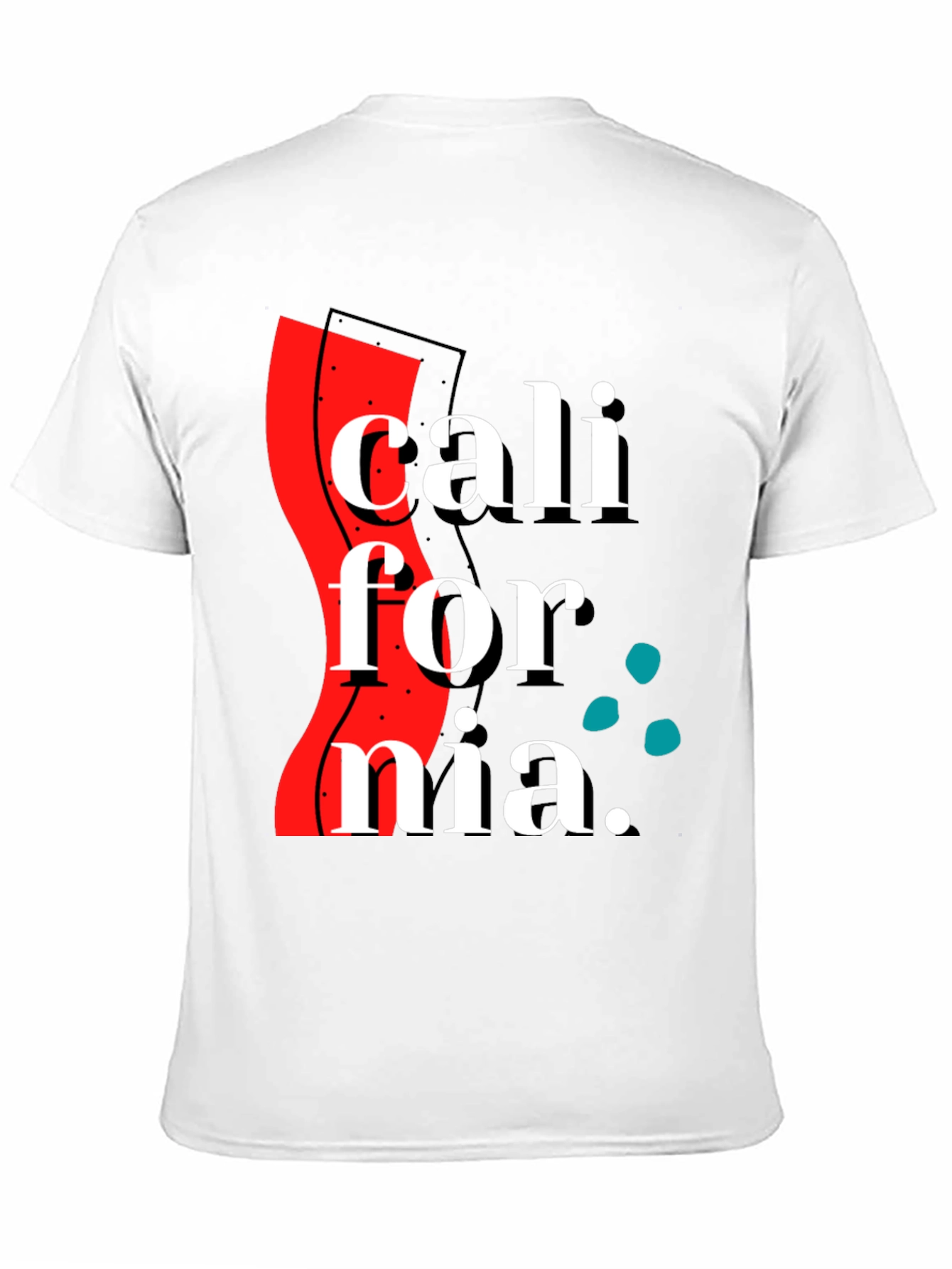 California Graphic Print Black T-Shirt