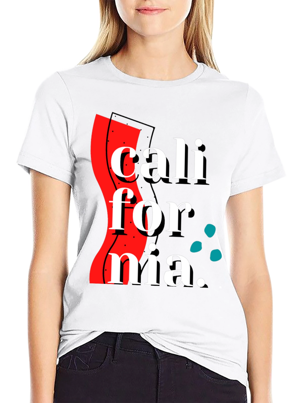 California Graphic Print Black T-Shirt