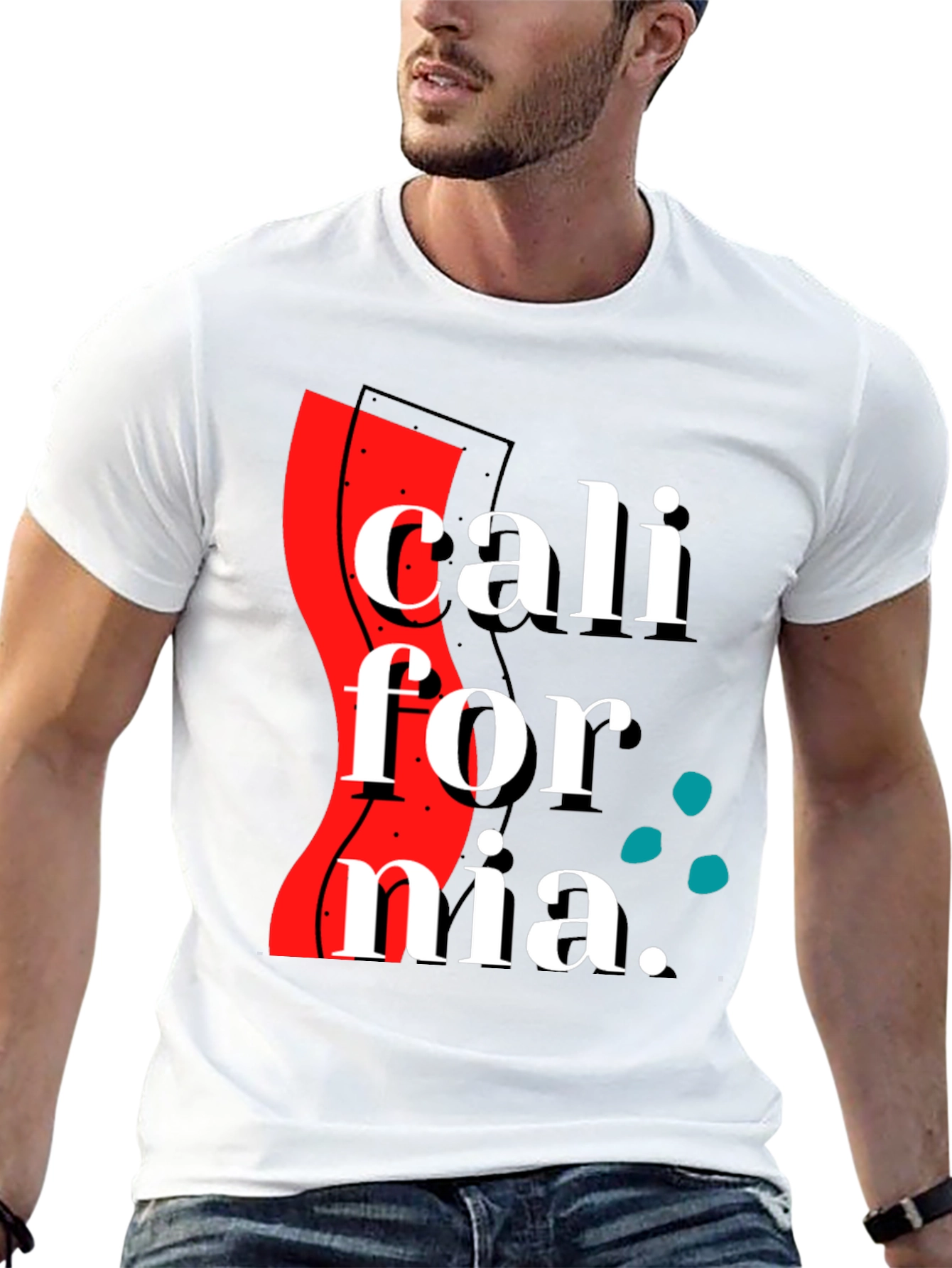 California Graphic Print Black T-Shirt