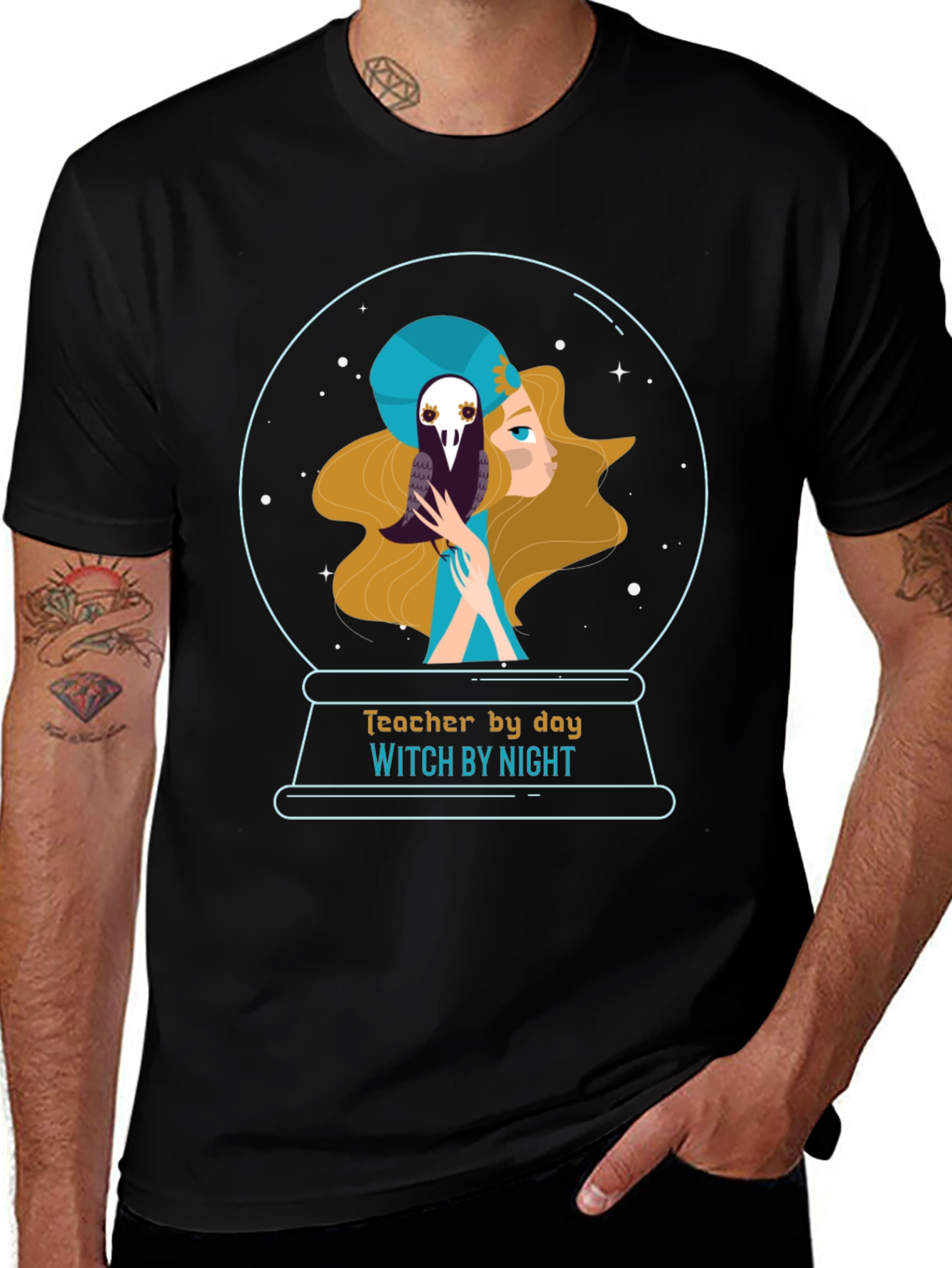 Teacher by Day Witch by Night Graphic T-Shirt