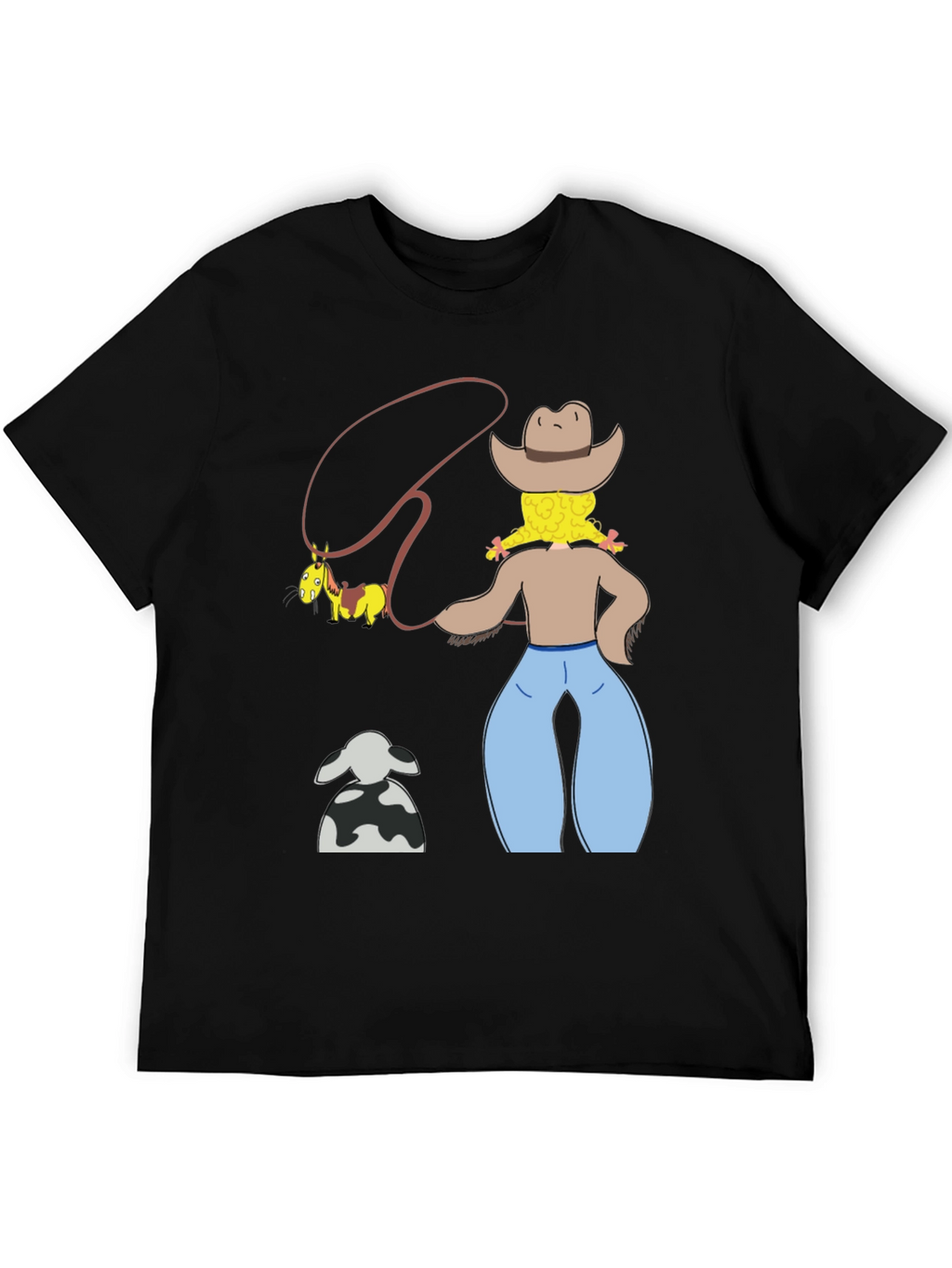 Cartoon Cowgirl T-Shirt - Novelty Graphic Tee