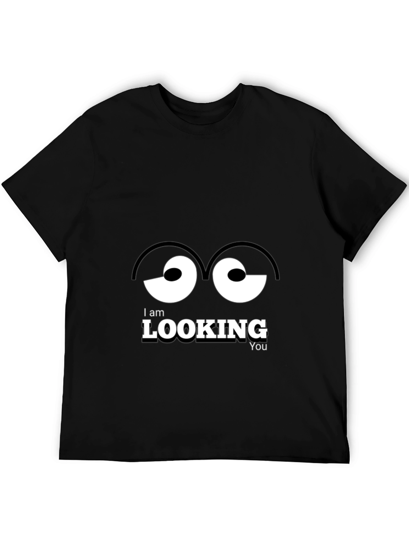 Funny Eyes Graphic Black T-Shirt