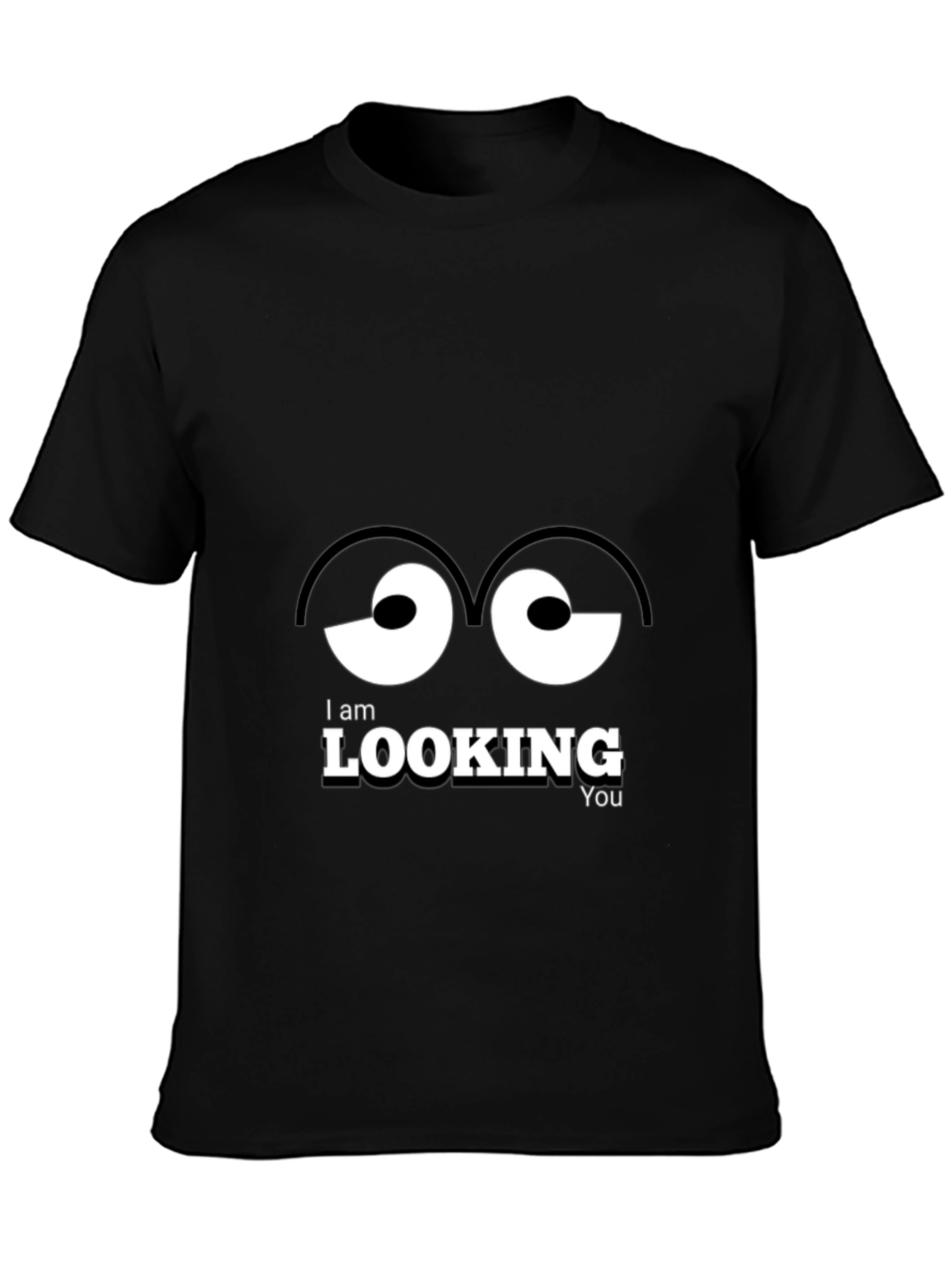 Funny Eyes Graphic Black T-Shirt