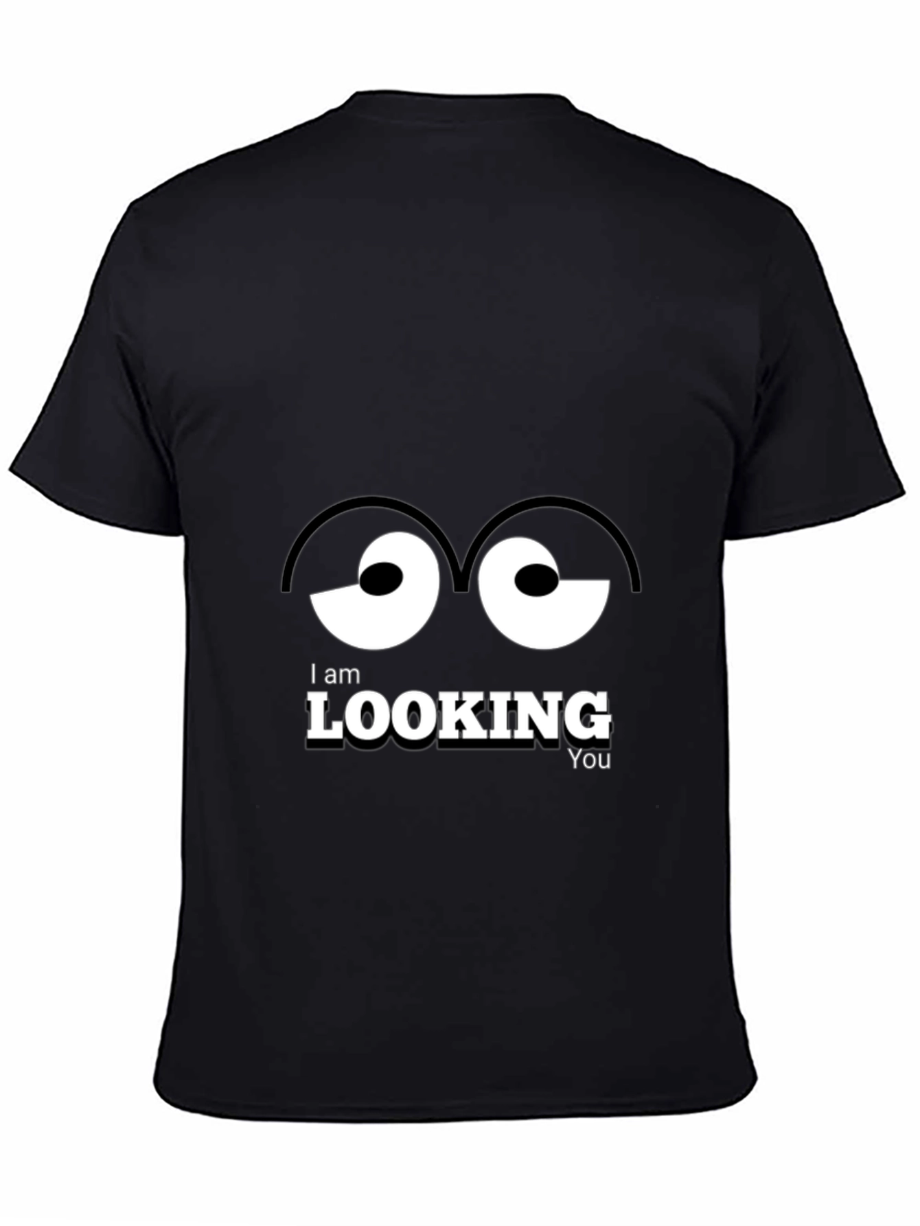 Funny Eyes Graphic Black T-Shirt