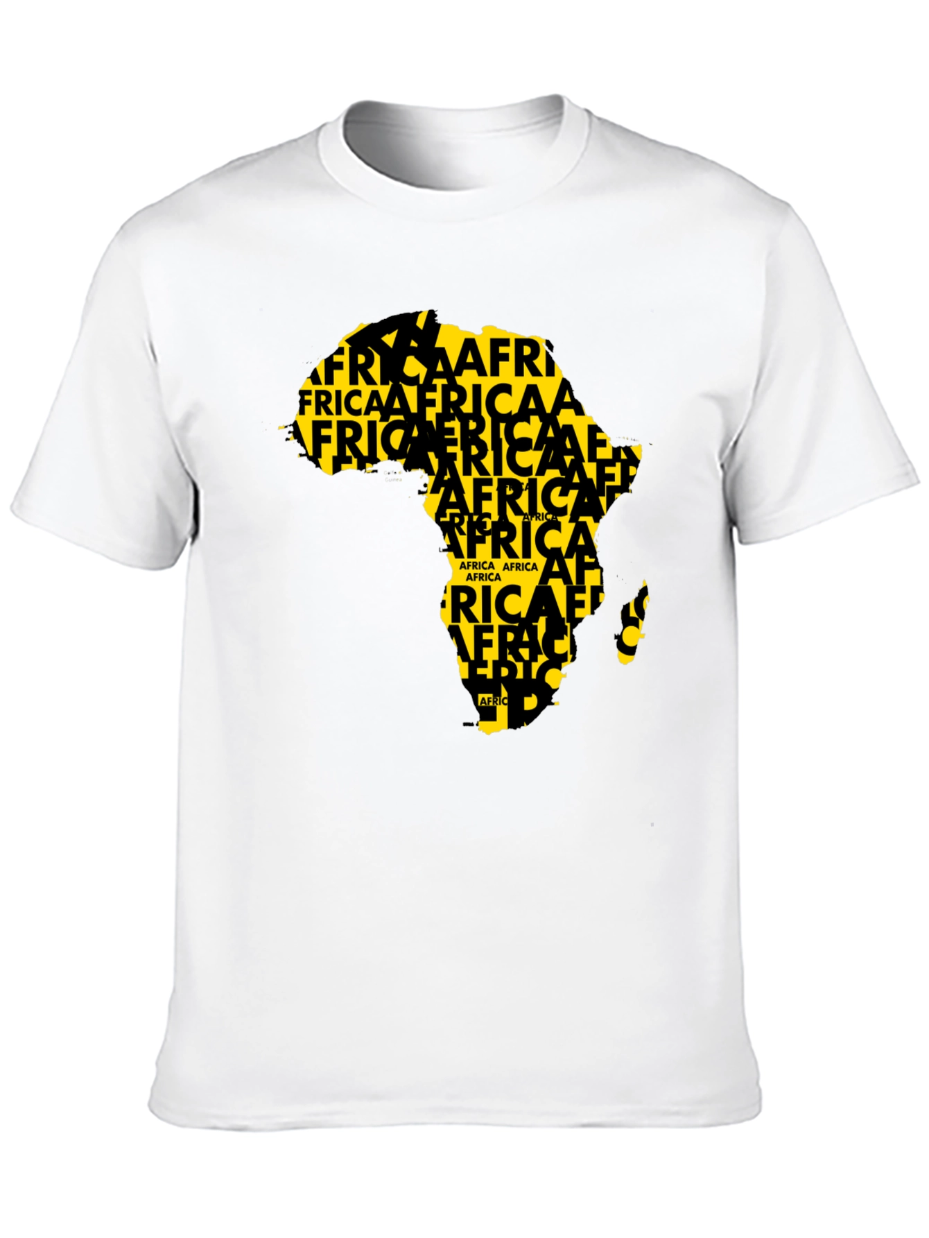 Africa Map T-Shirt - Black Crew Neck Graphic Tee