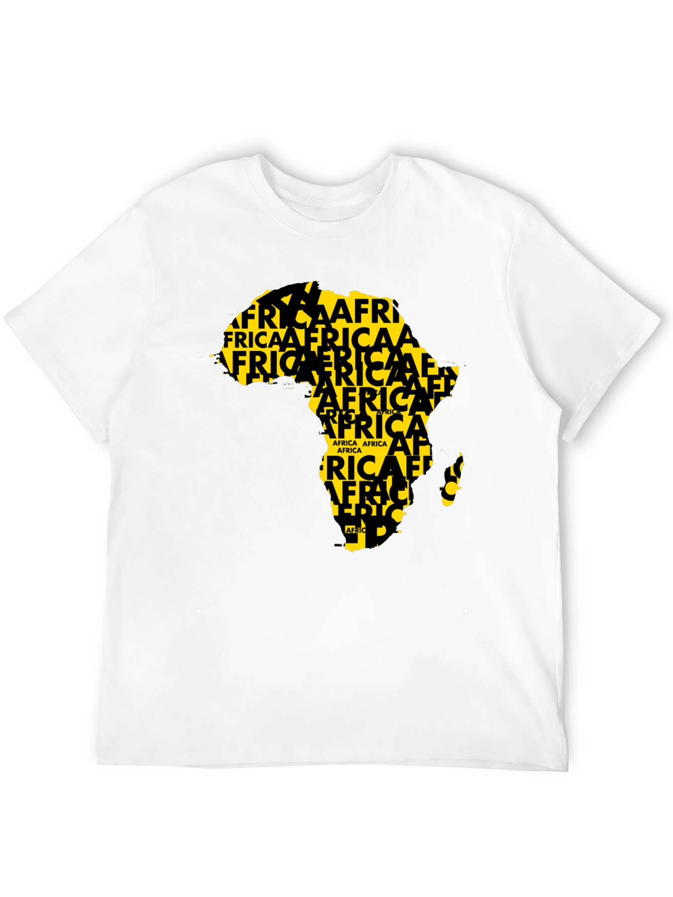 Africa Map T-Shirt - Black Crew Neck Graphic Tee