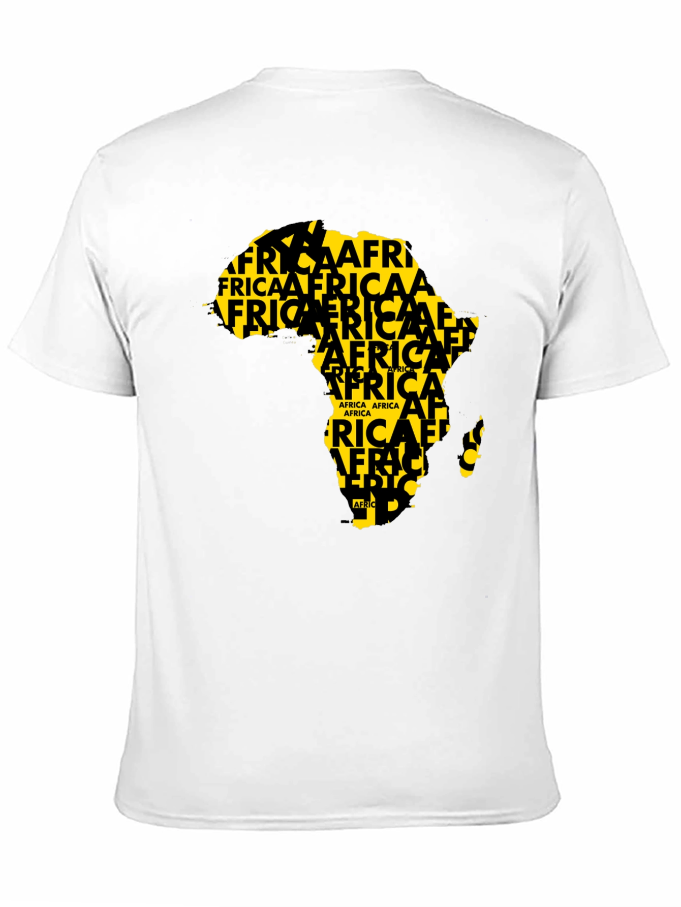 Africa Map T-Shirt - Black Crew Neck Graphic Tee