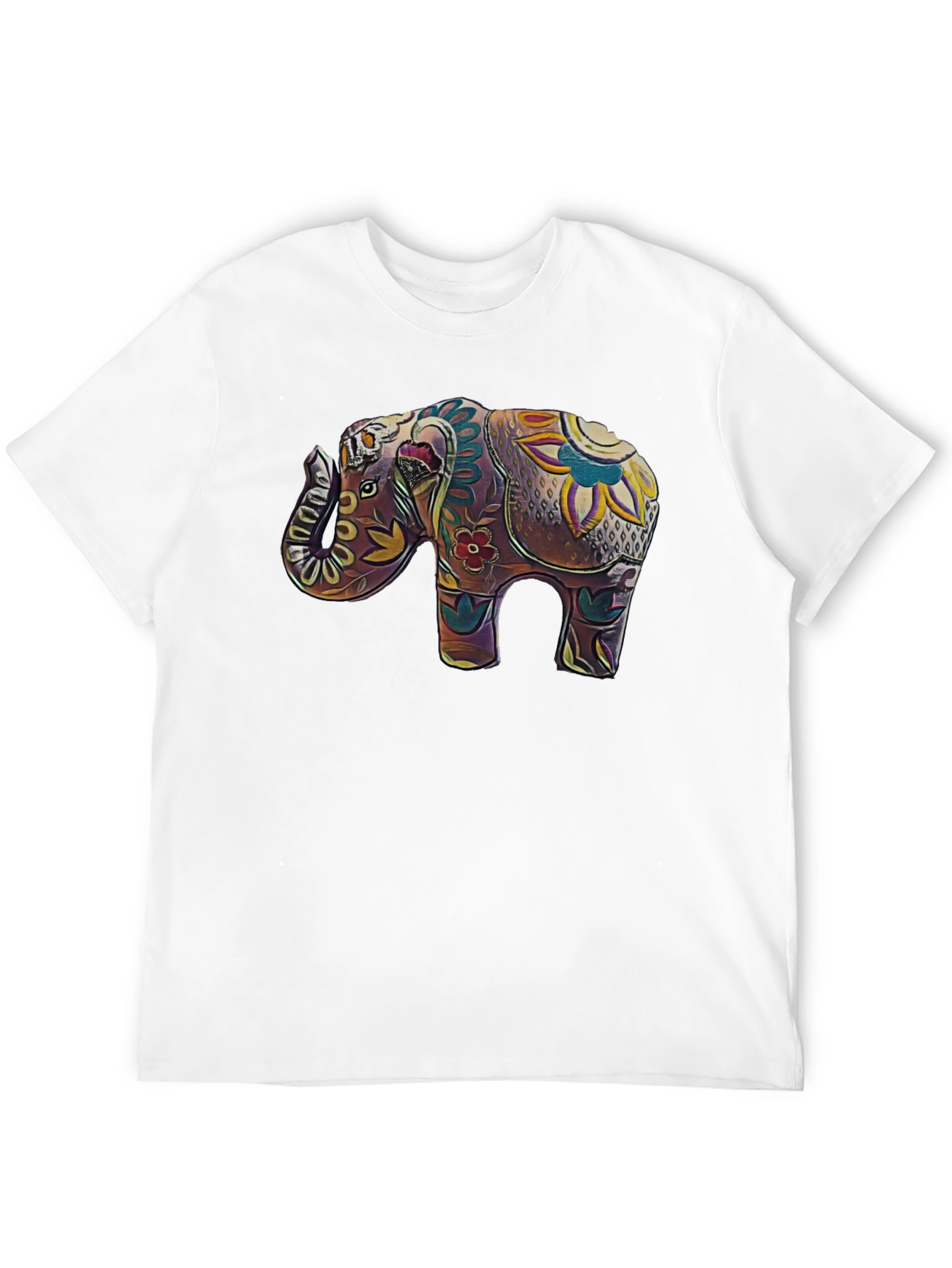 Elephant Art Graphic Tee - Stylish Black T-Shirt