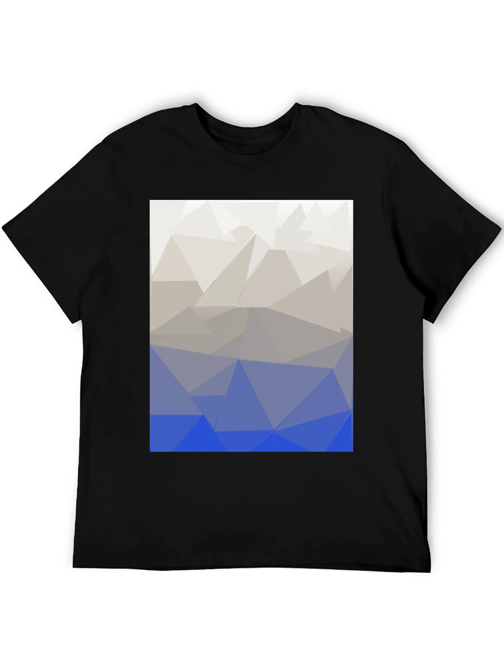 Abstract Geometric Triangle Print T-Shirt - Black