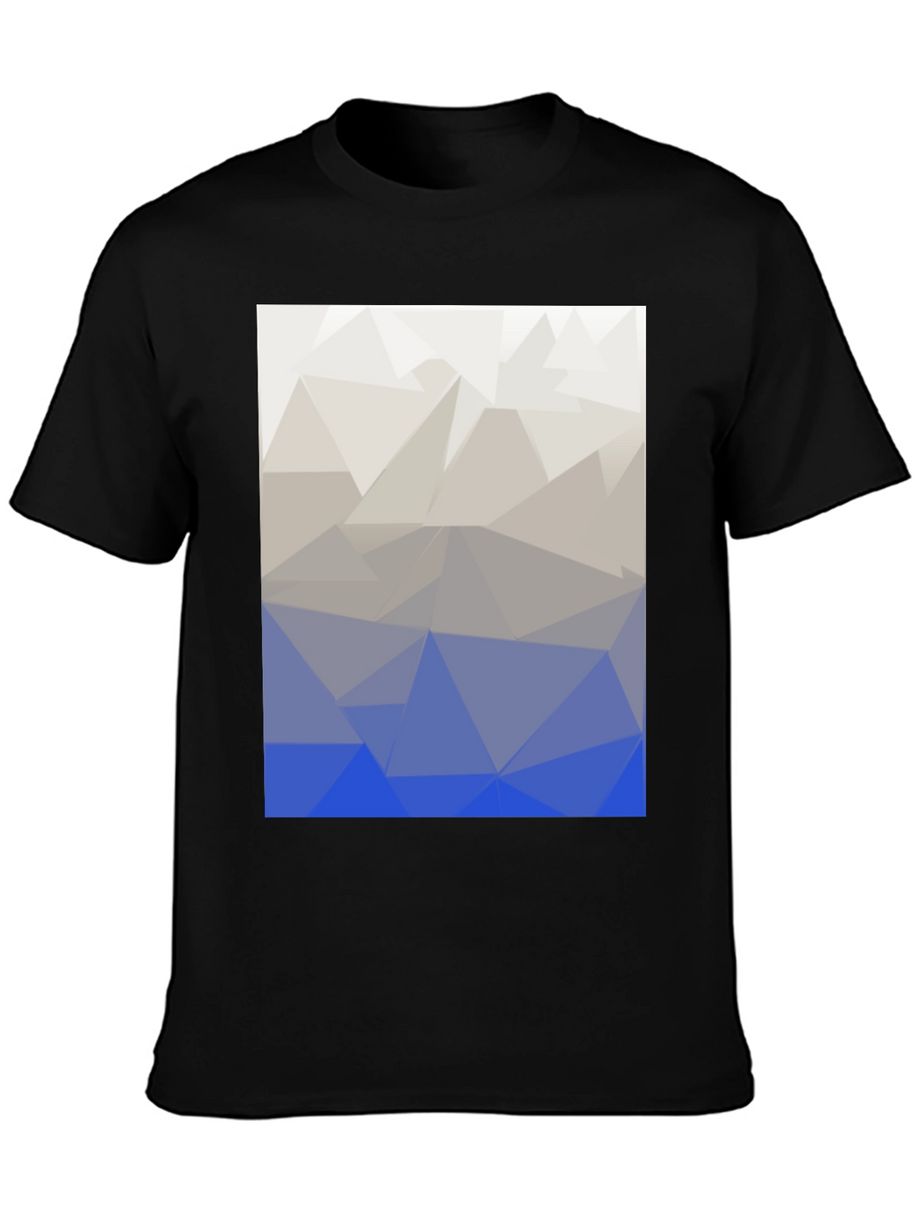 Abstract Geometric Triangle Print T-Shirt - Black