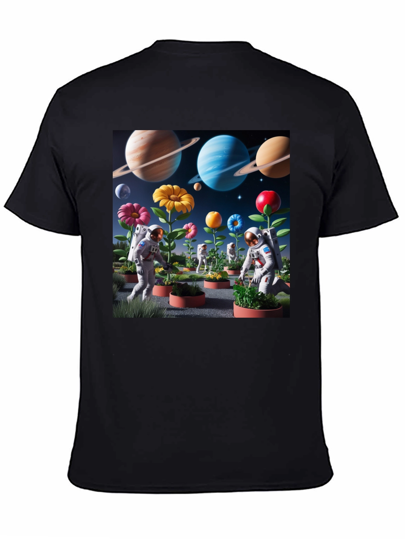 Astronauts Gardening Planets T-Shirt