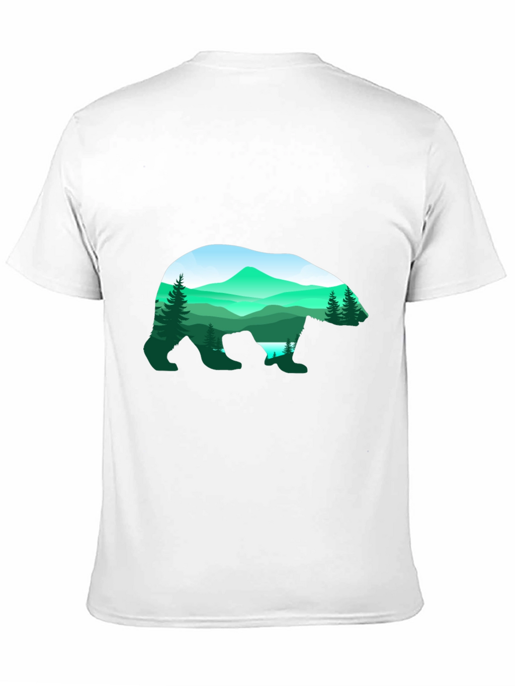 Bear Silhouette Mountain Graphic Tee - Black