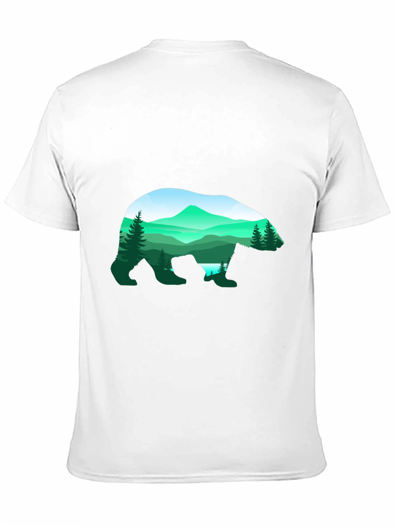 Bear Silhouette Mountain Graphic Tee - Black